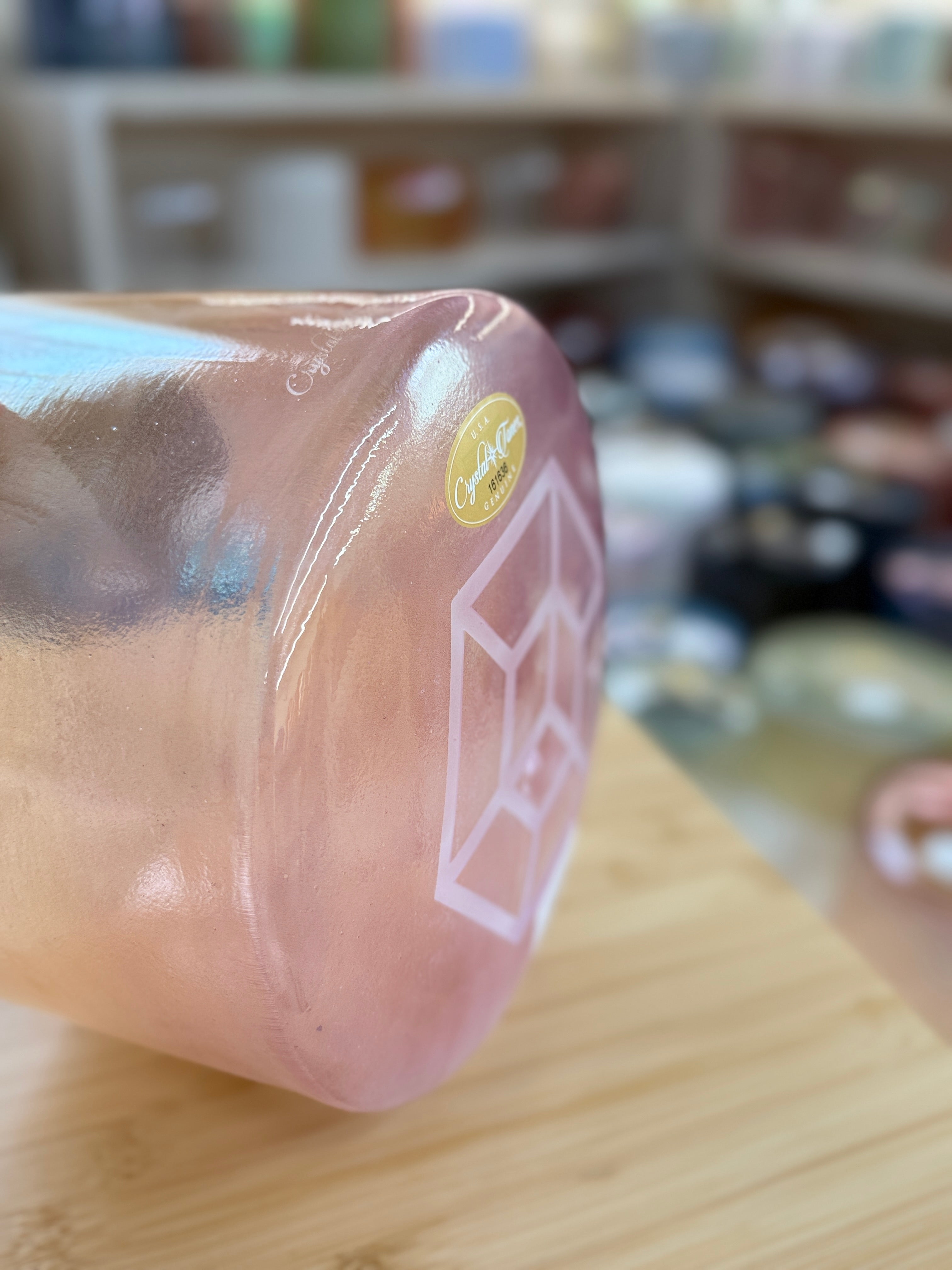 8" E-20 Tesseract Salt, Grandmother, Pink Aura Gold 161636 Crystal Tones® Alchemy Singing Bowl