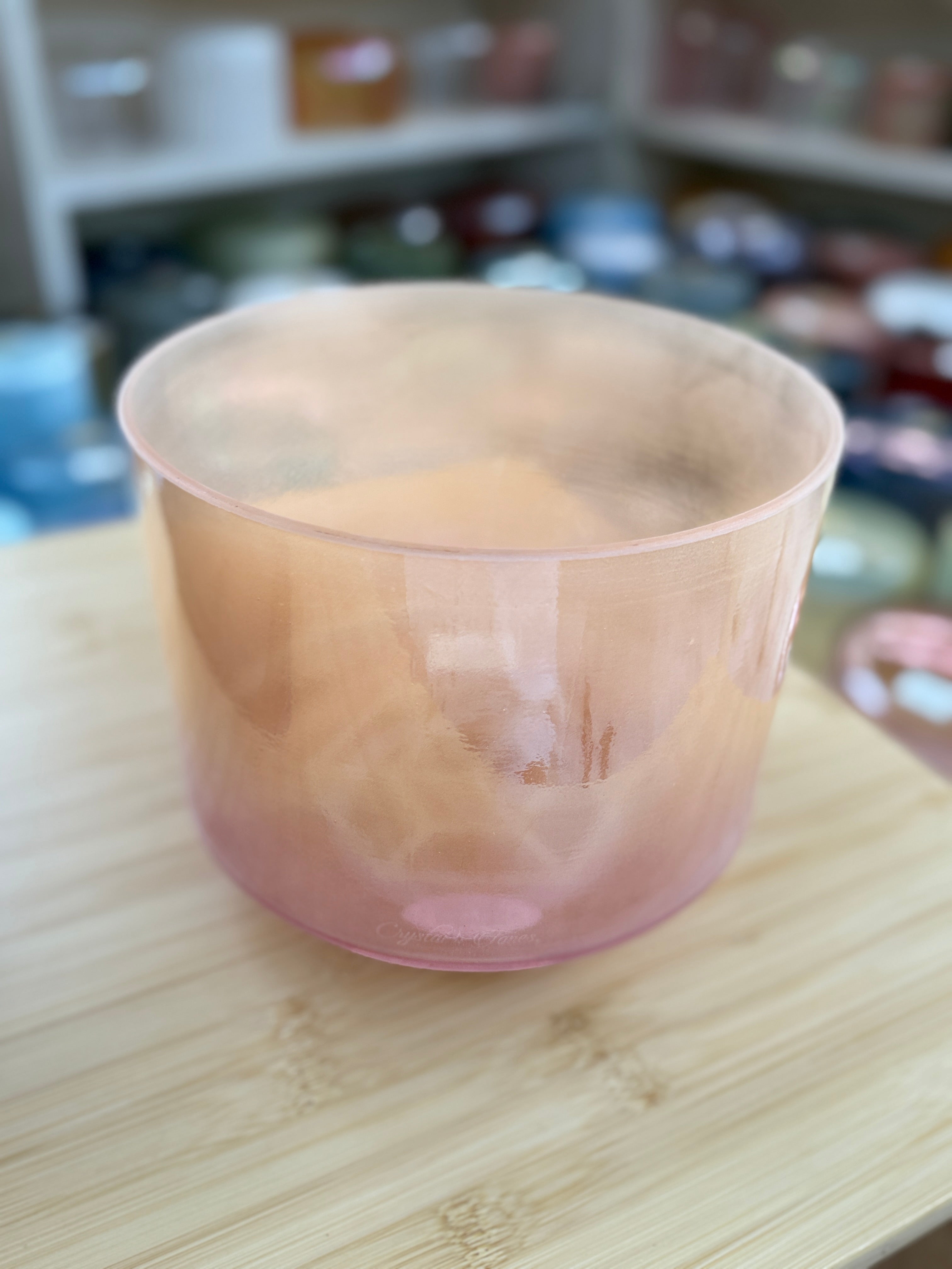 8" E-20 Tesseract Salt, Grandmother, Pink Aura Gold 161636 Crystal Tones® Alchemy Singing Bowl