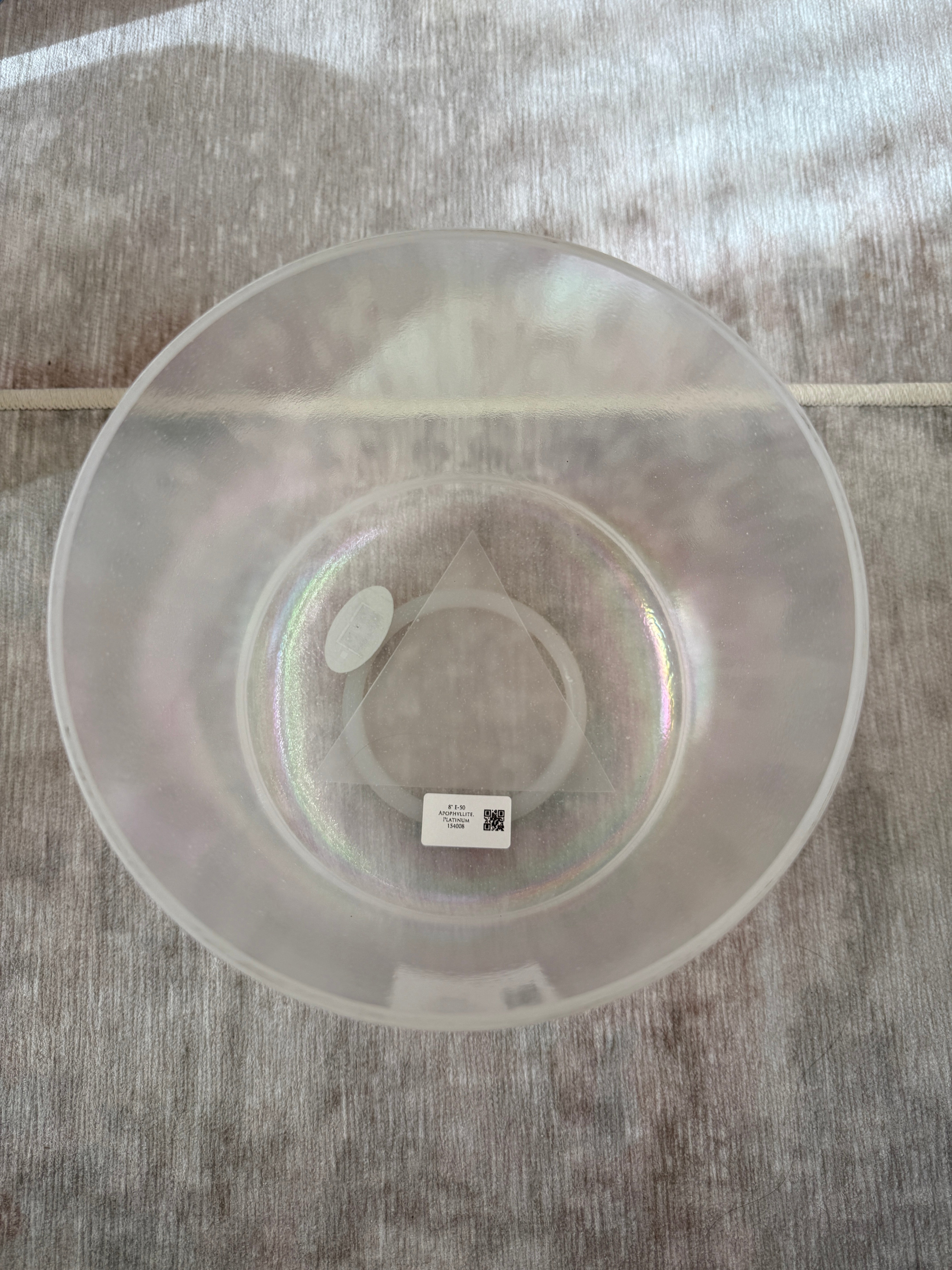 8" E-50 Apophyllite, Platinum 154008 Crystal Tones® Alchemy Crystal Bowl