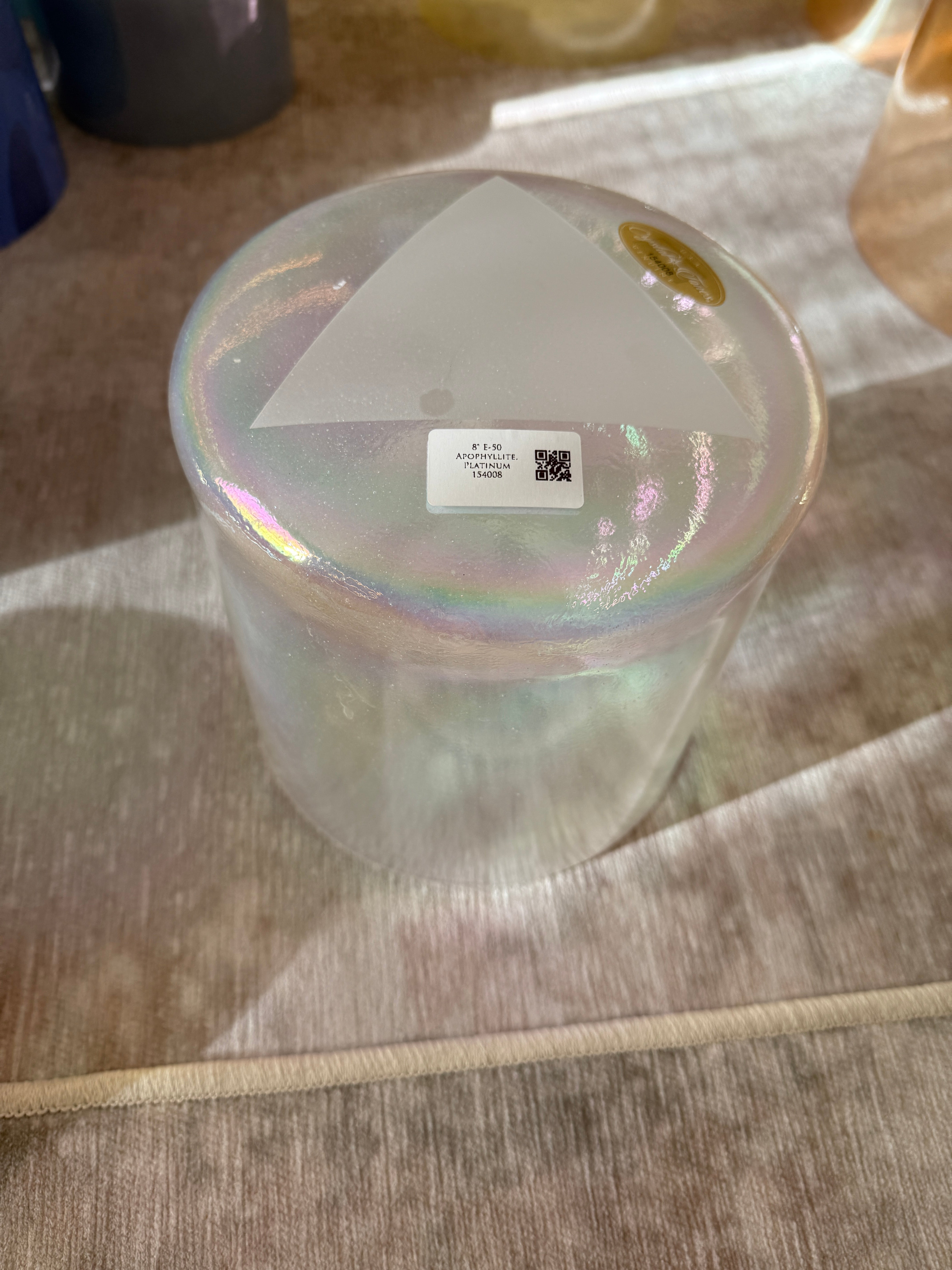 8" E-50 Apophyllite, Platinum 154008 Crystal Tones® Alchemy Crystal Bowl