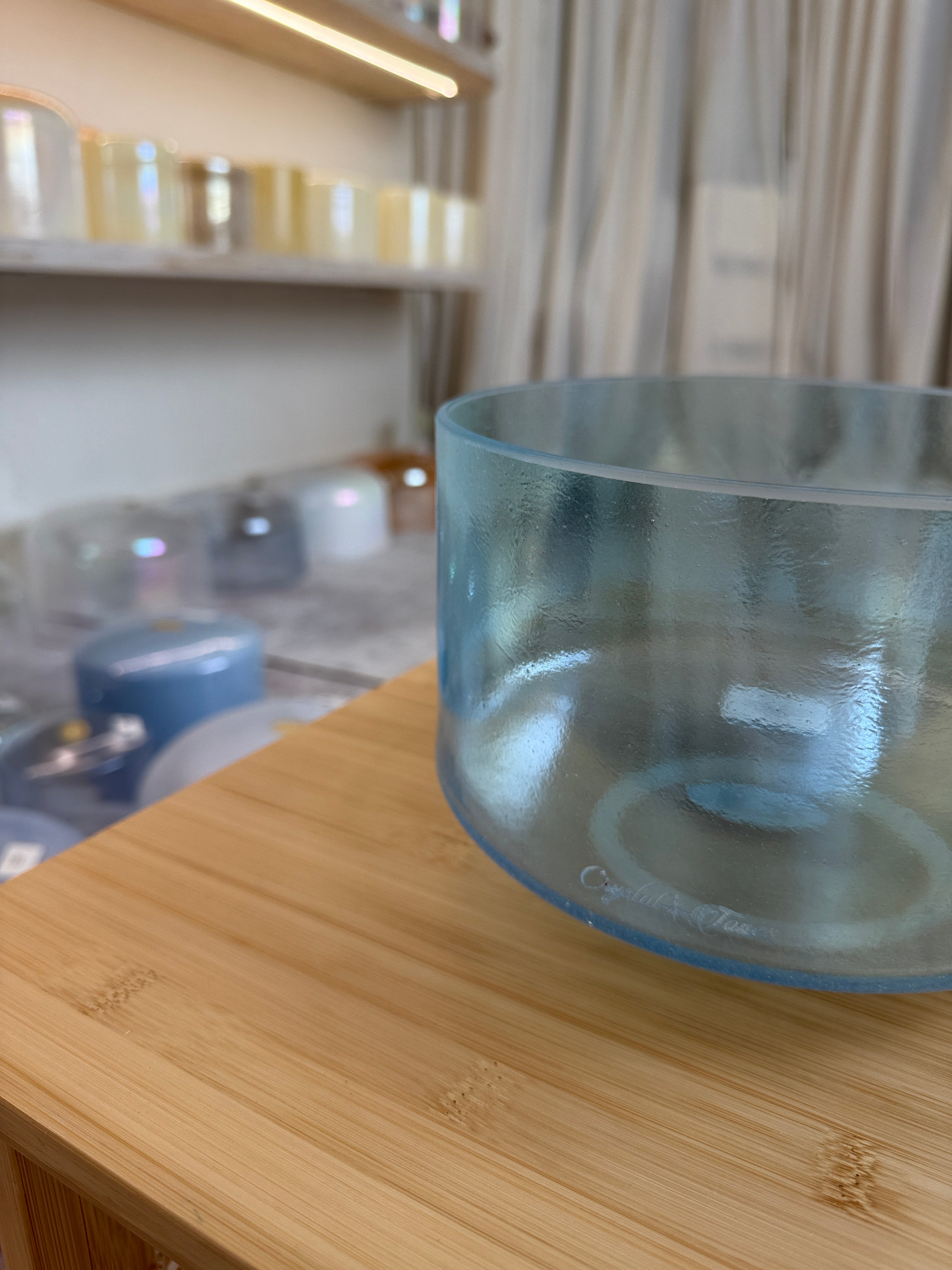 8" F-15 Aqua Aura Gold 156886 Crystal Tones® Alchemy Singing Bowl