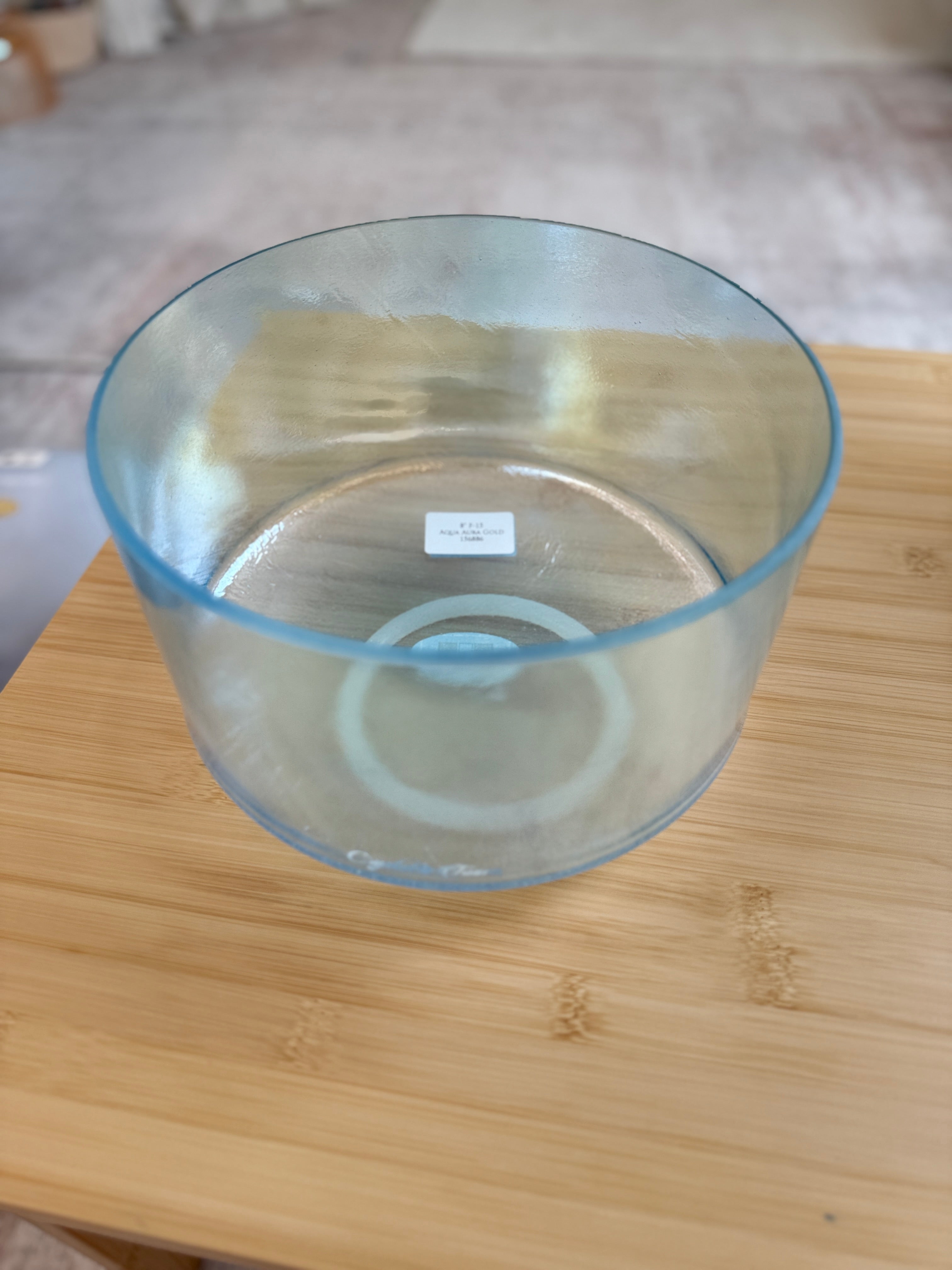8" F-15 Aqua Aura Gold 156886 Crystal Tones® Alchemy Singing Bowl
