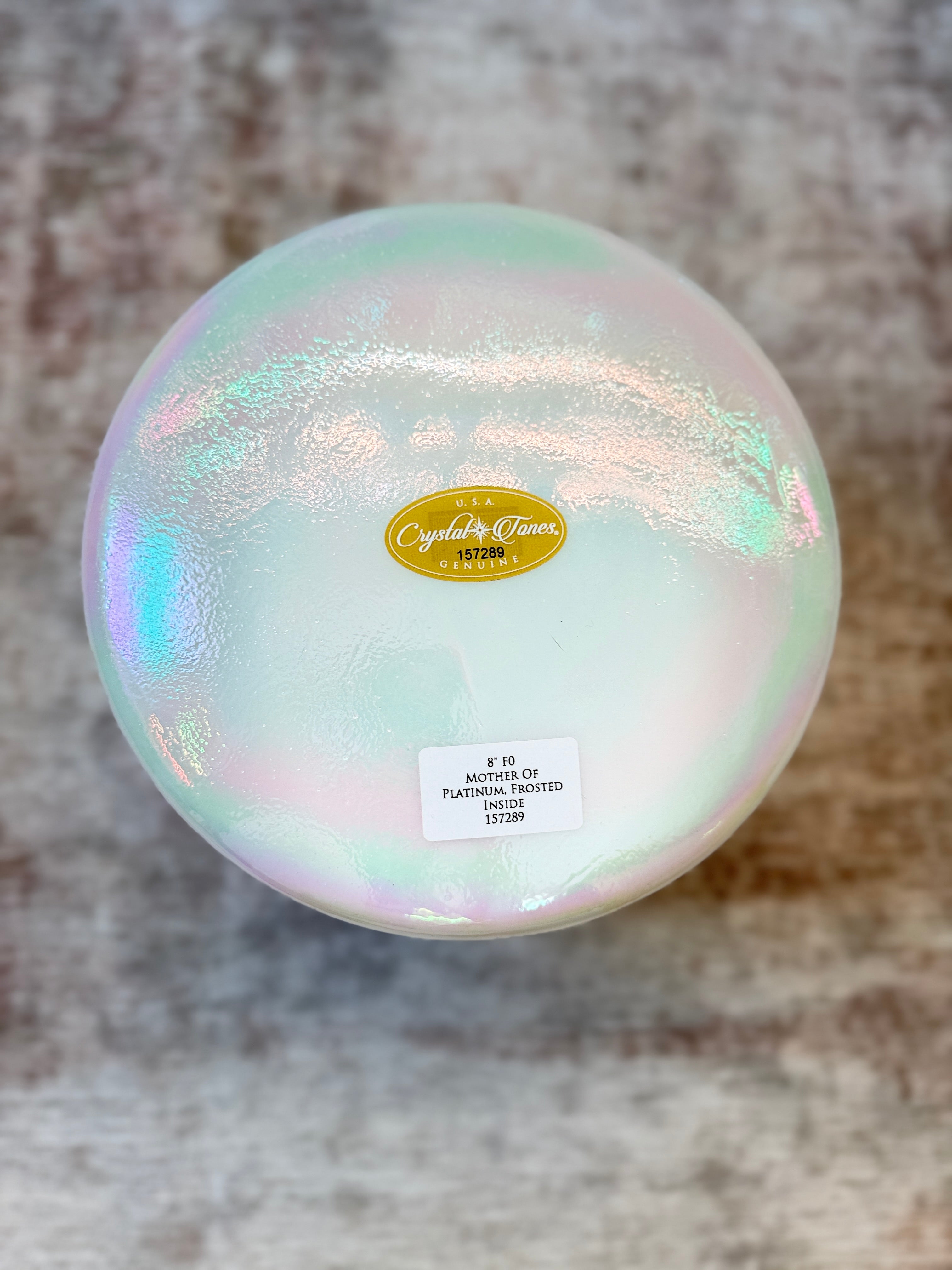 8" F#0 Mother of Platinum, Frosted Inside 157289 Crystal Tones® Alchemy Singing Bowl