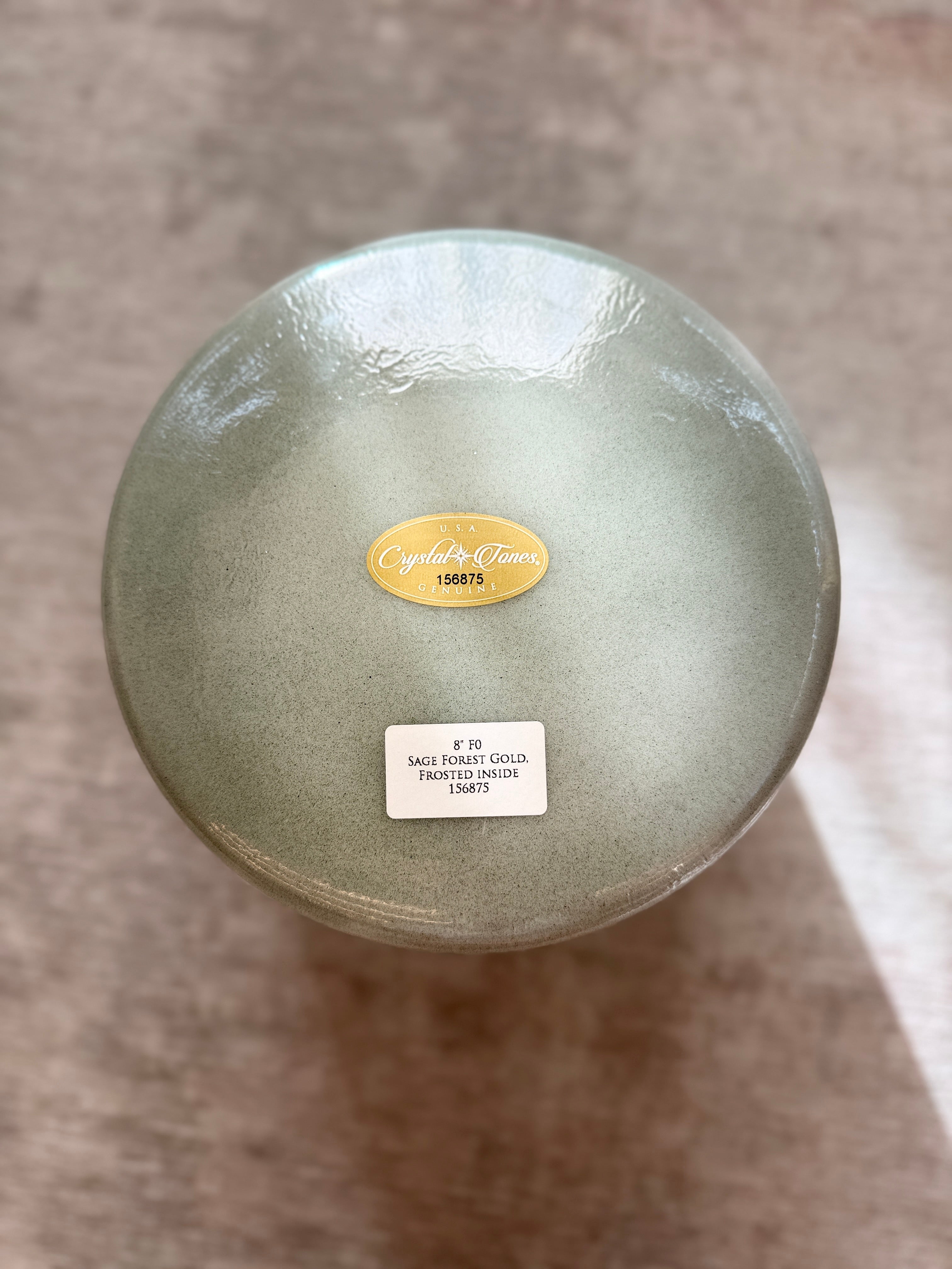 8" F0  Sage Forest Gold, Frosted Inside 156875 Crystal Tones® Alchemy Singing Bowl