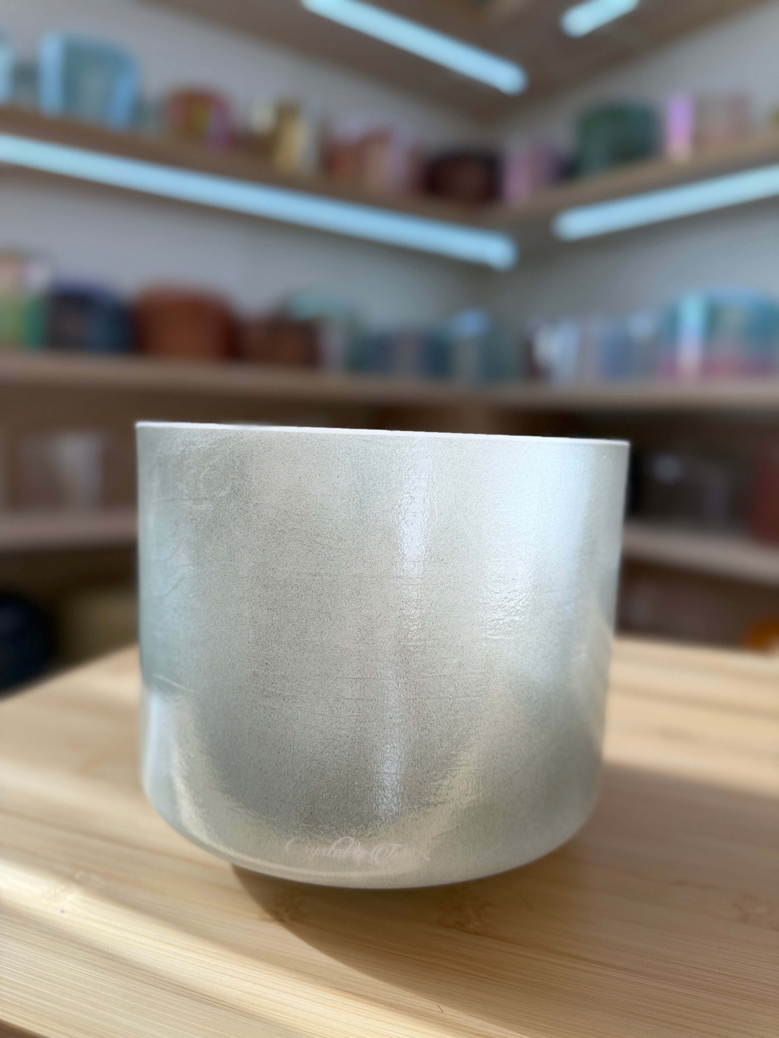8" F0  Sage Forest Gold, Frosted Inside 156875 Crystal Tones® Alchemy Singing Bowl