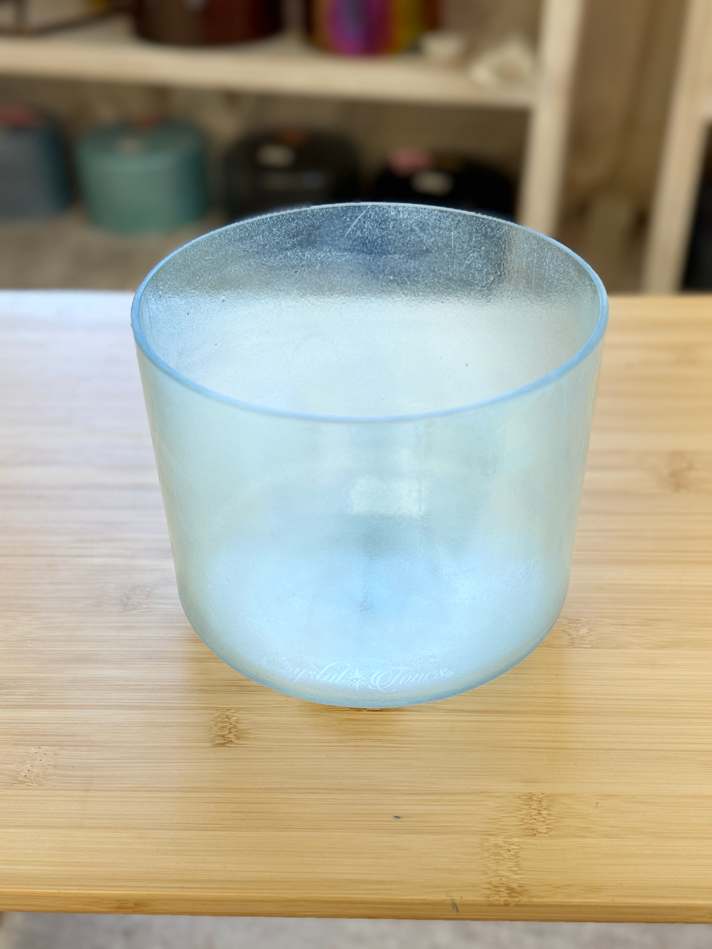 8" F#-10 Great Salt Lake Salt, Aqua Aura Gold 138346 Crystal Tones® Alchemy Singing Bowl