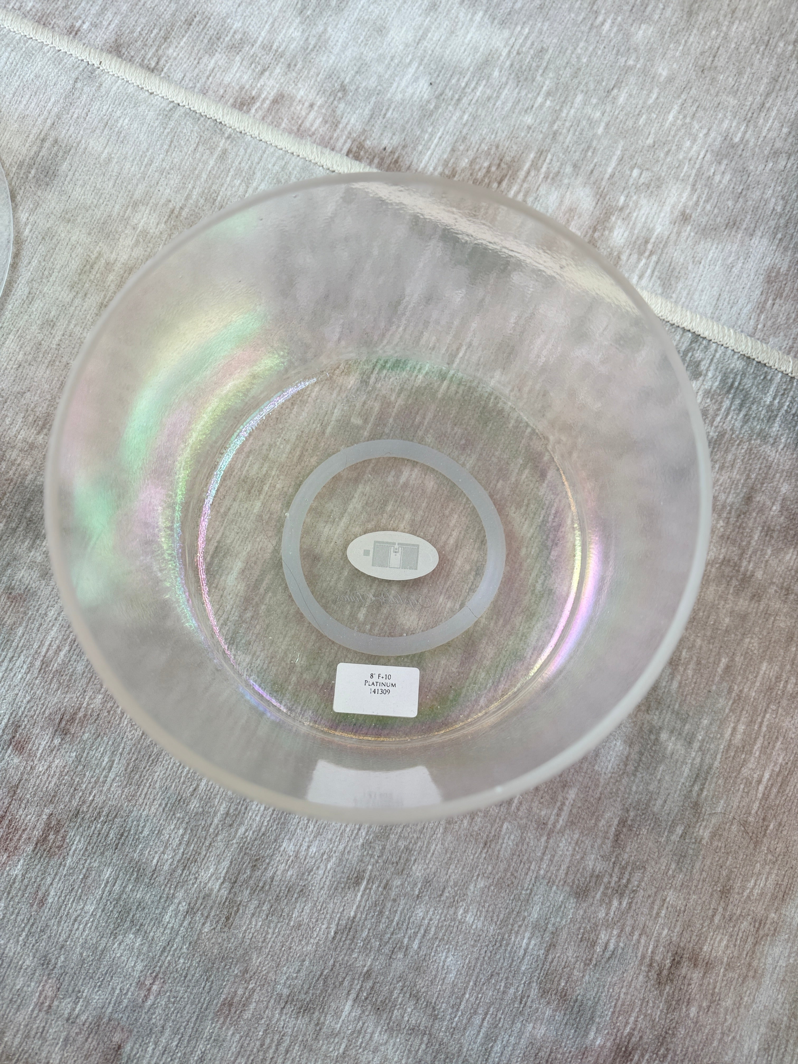 8" F+10 Platinum 141309 Crystal Tones® Alchemy Singing Bowl