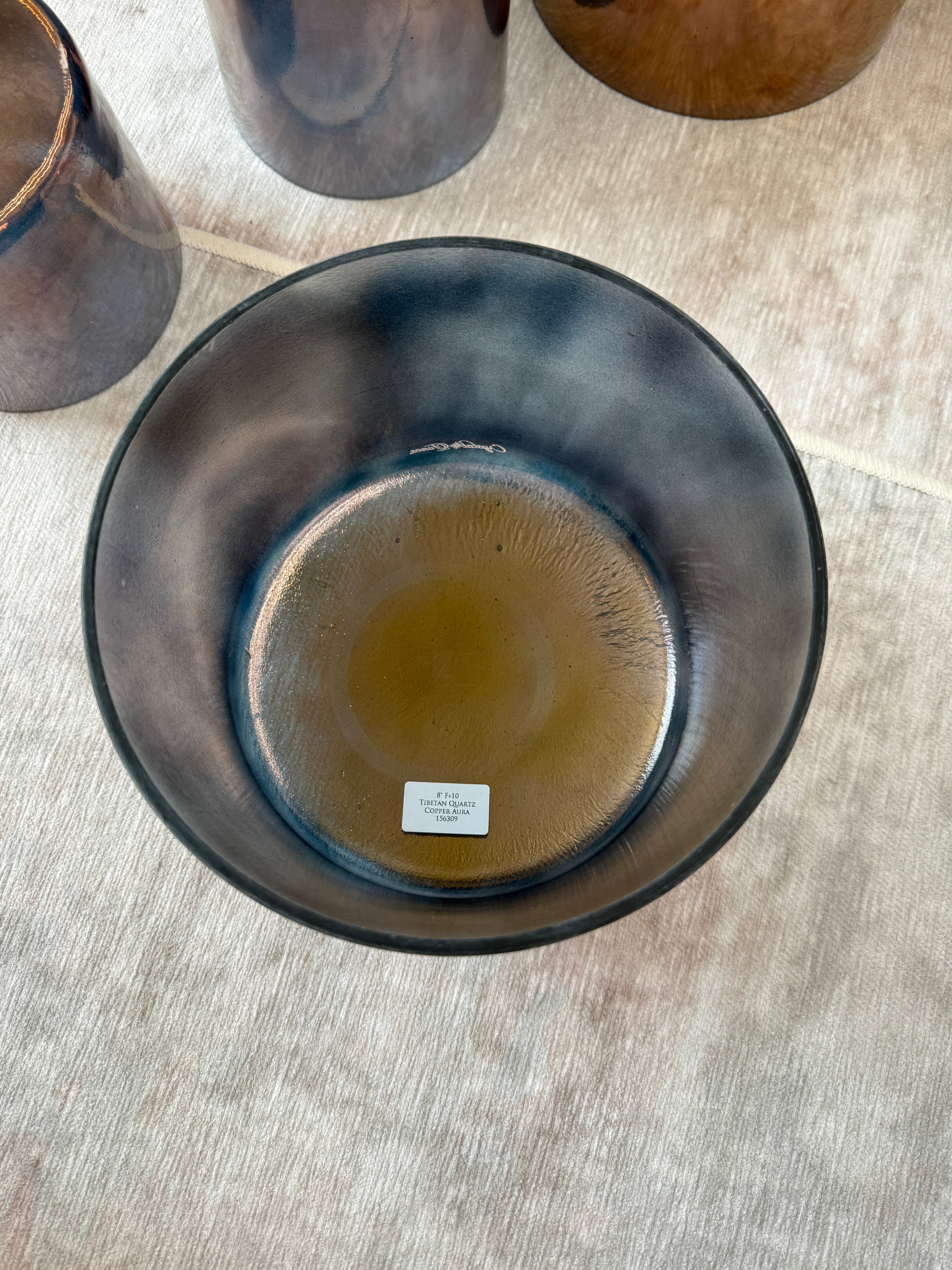 8" F+10 Tibetan Quartz Copper Aura 156309 Crystal Tones® Alchemy Singing Bowl