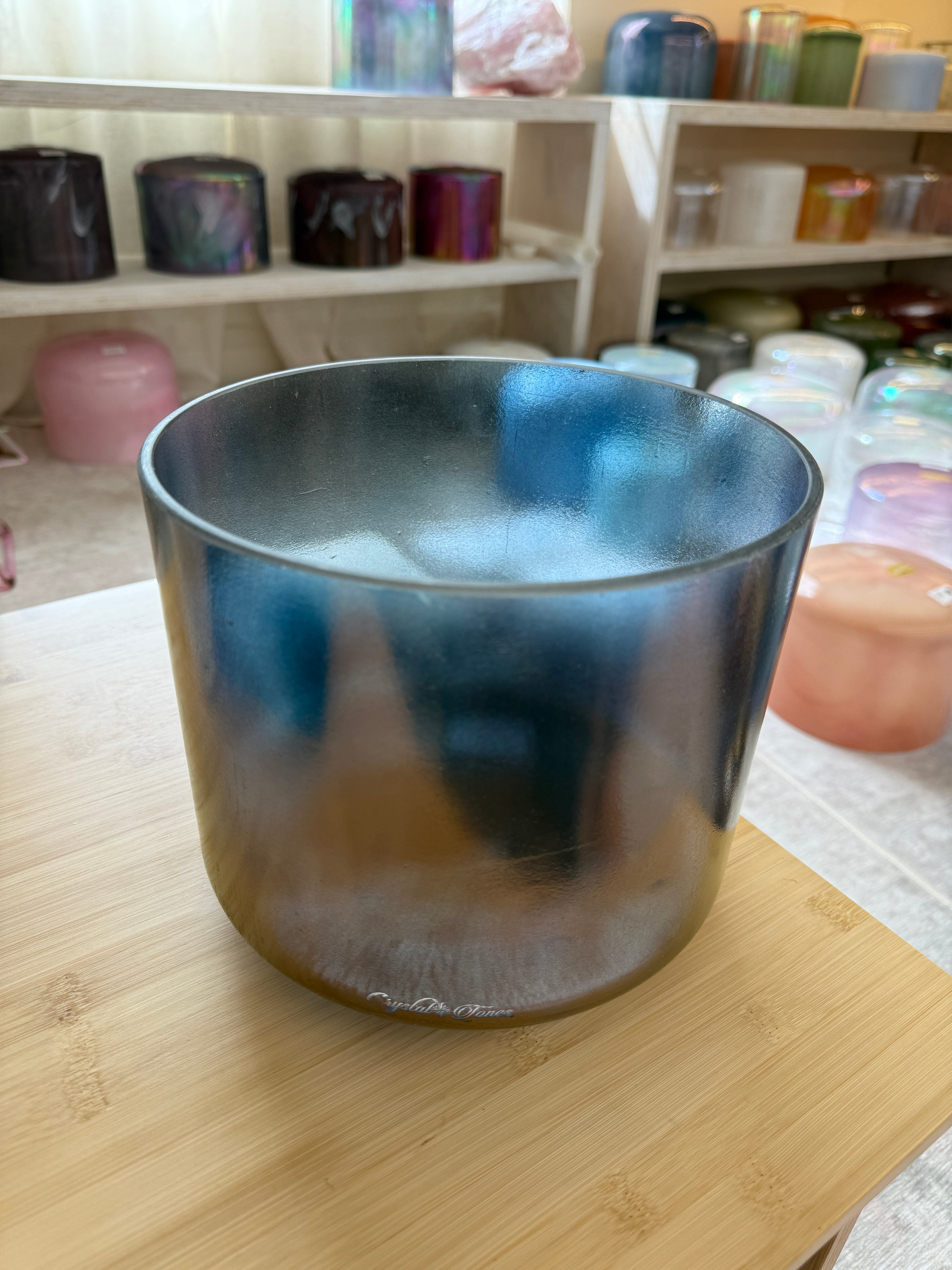 8" F+10 Tibetan Quartz Copper Aura 156309 Crystal Tones® Alchemy Singing Bowl