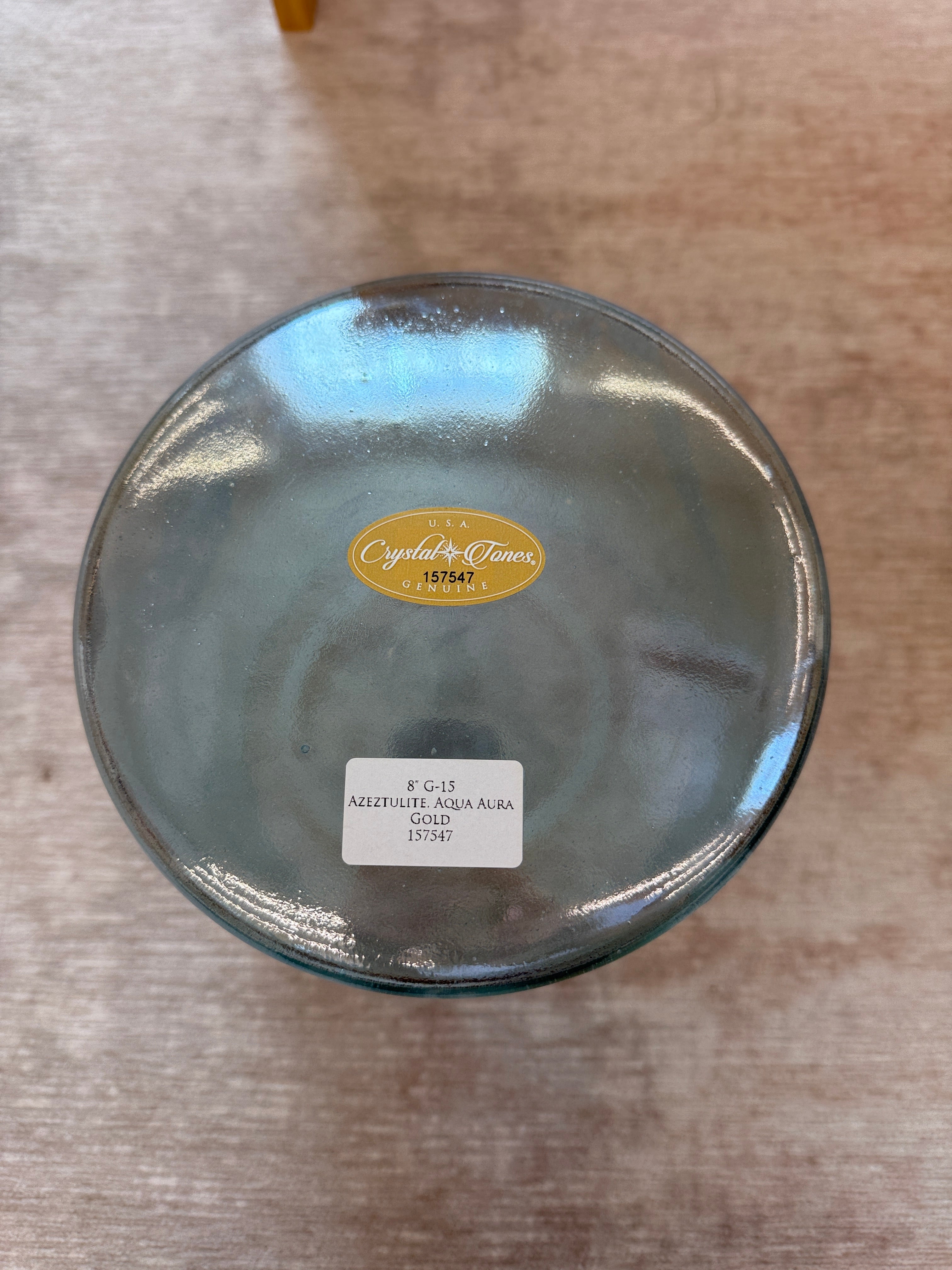 8" G-15 Azeztulite, Aqua Aura Gold 157547 Crystal Tones® Alchemy Singing Bowl