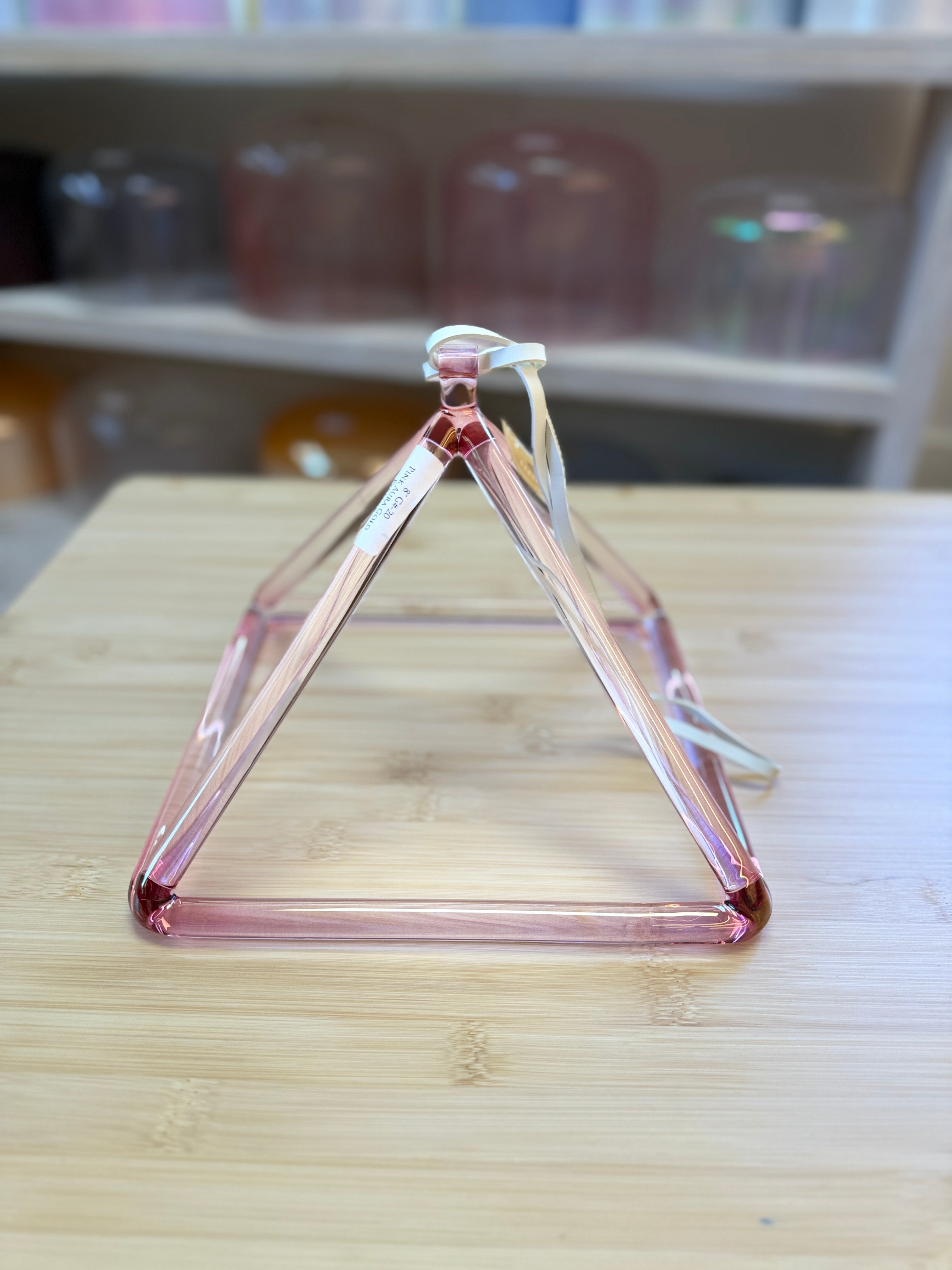 8" G#-20 Pink Aura Gold Pyramid 160586 Crystal Tones® Alchemy