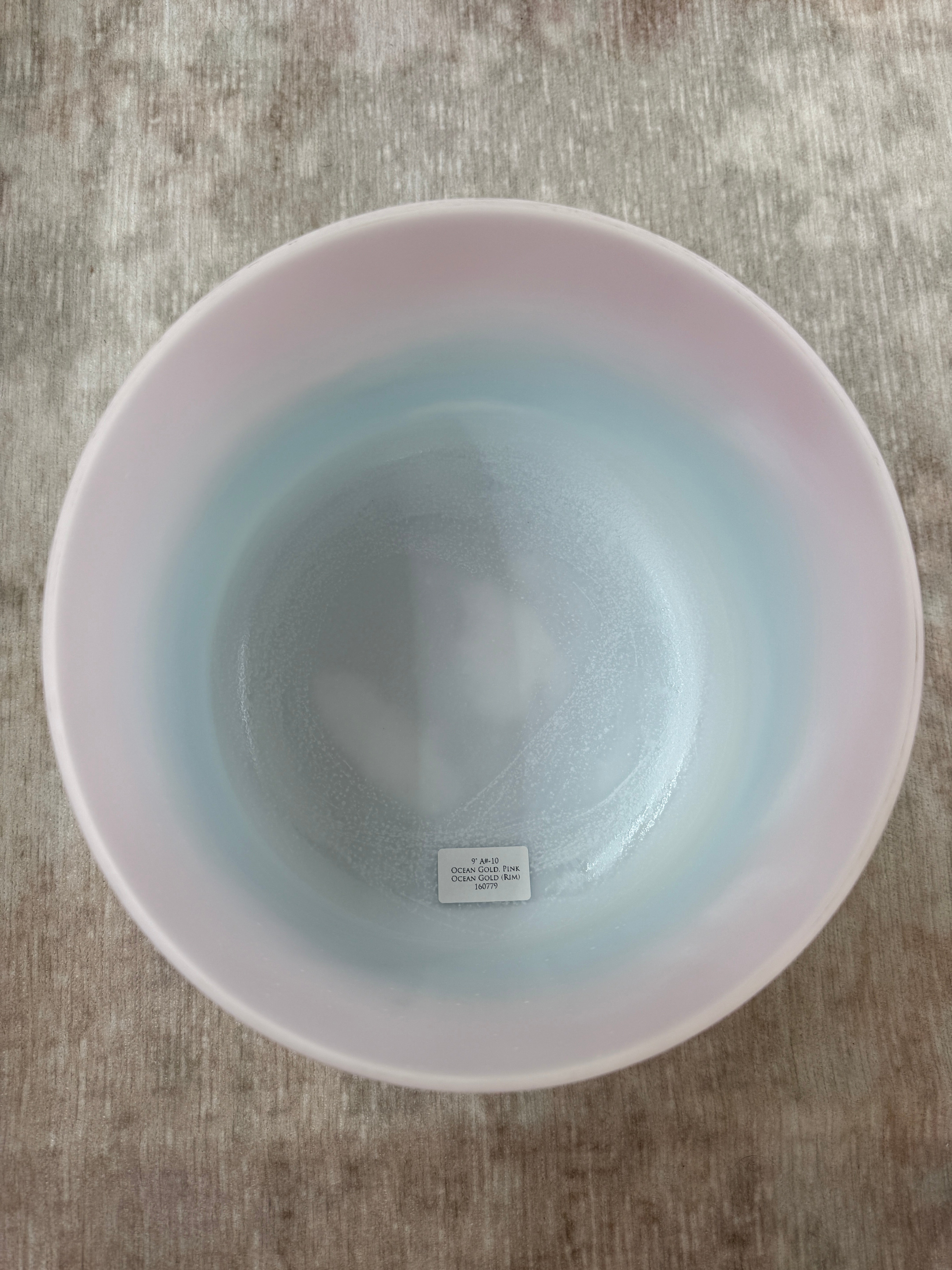 9" A#-10 Ocean Gold, Pink Ocean Gold (Rim) 160779 Crystal Tones® Alchemy Singing Bowl