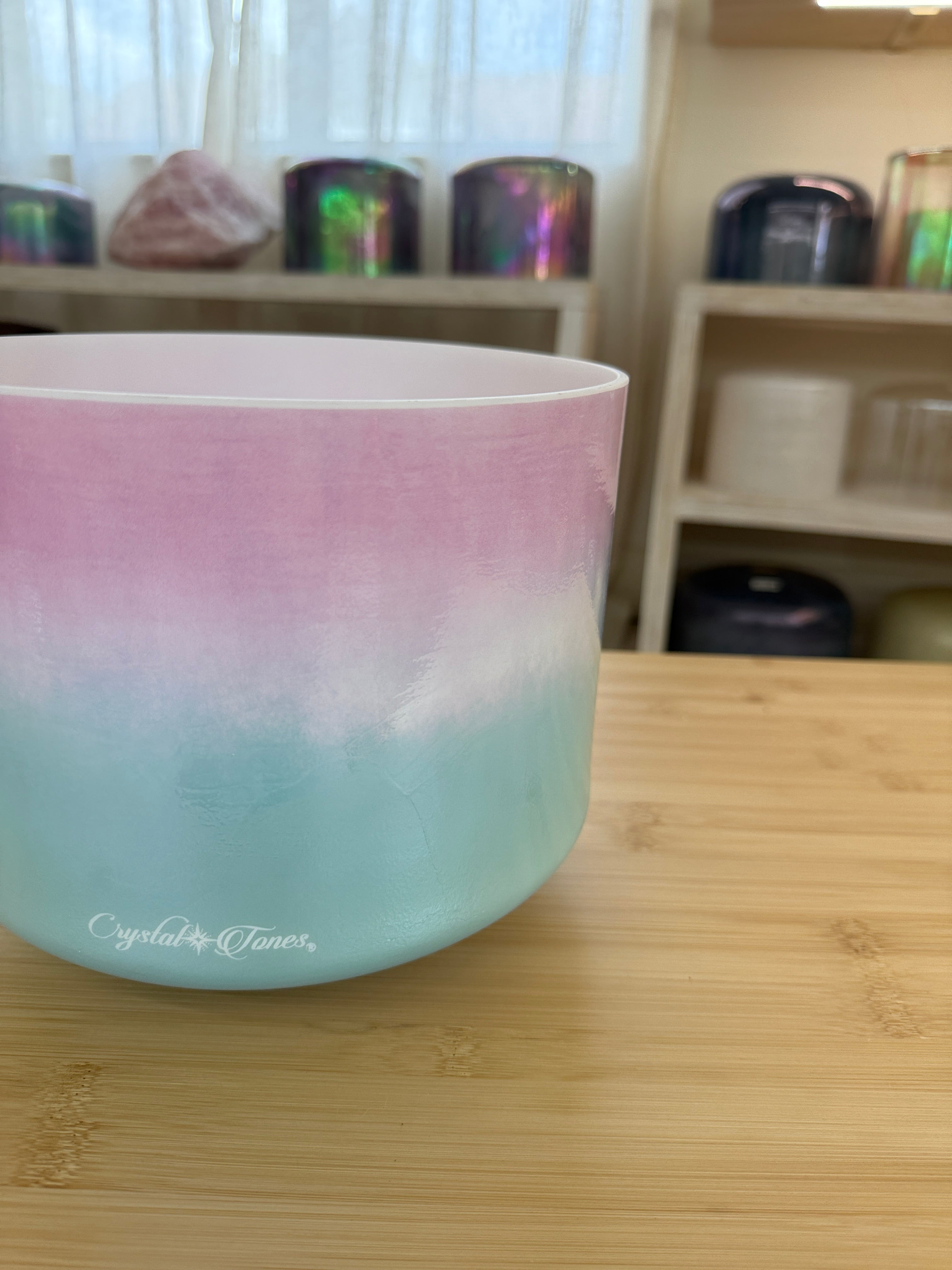 9" A#-10 Ocean Gold, Pink Ocean Gold (Rim) 160779 Crystal Tones® Alchemy Singing Bowl