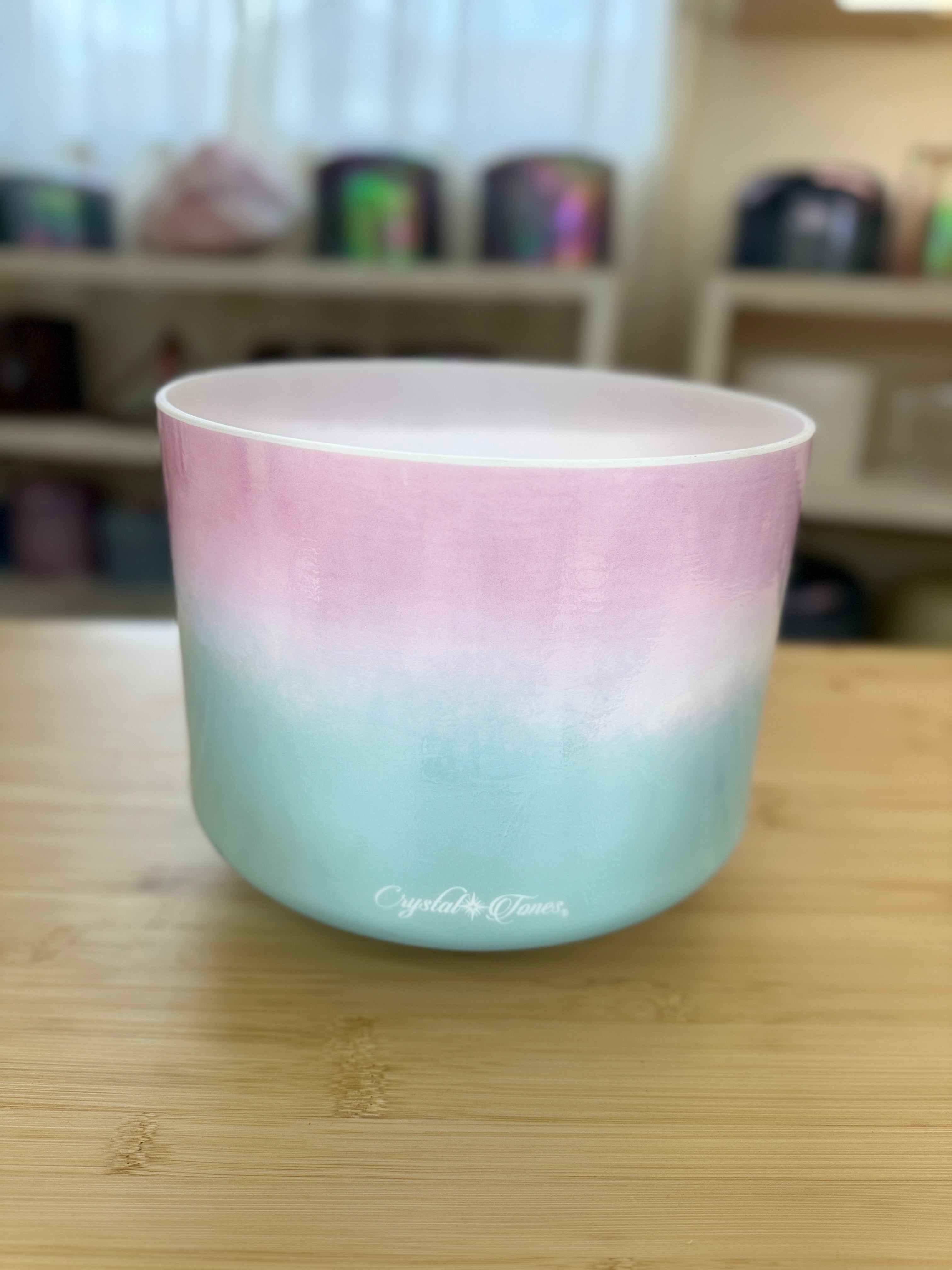9" A#-10 Ocean Gold, Pink Ocean Gold (Rim) 160779 Crystal Tones® Alchemy Singing Bowl