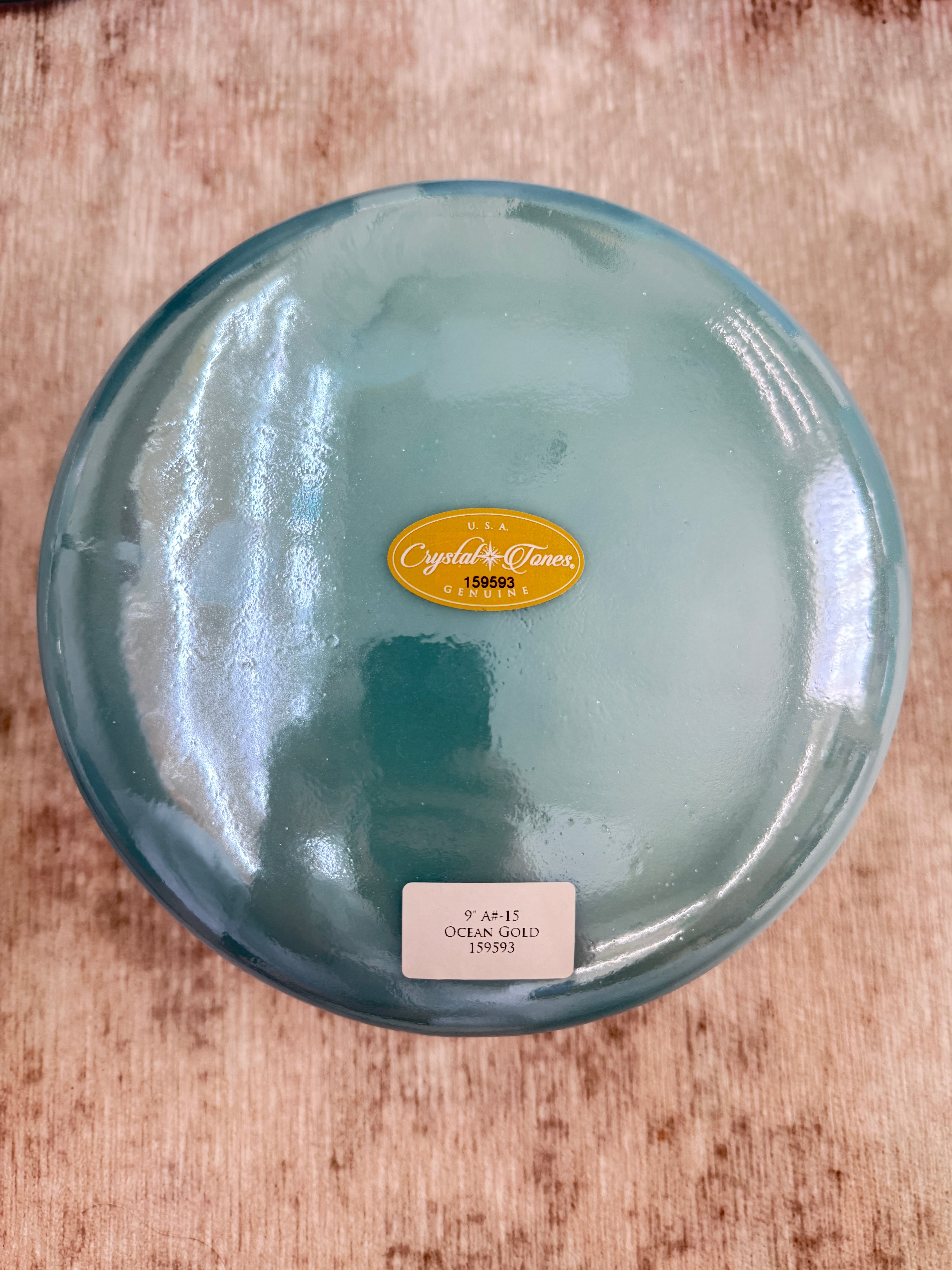 9" A#-15 Ocean Gold 159593 Crystal Tones® Alchemy Crystal Bowl