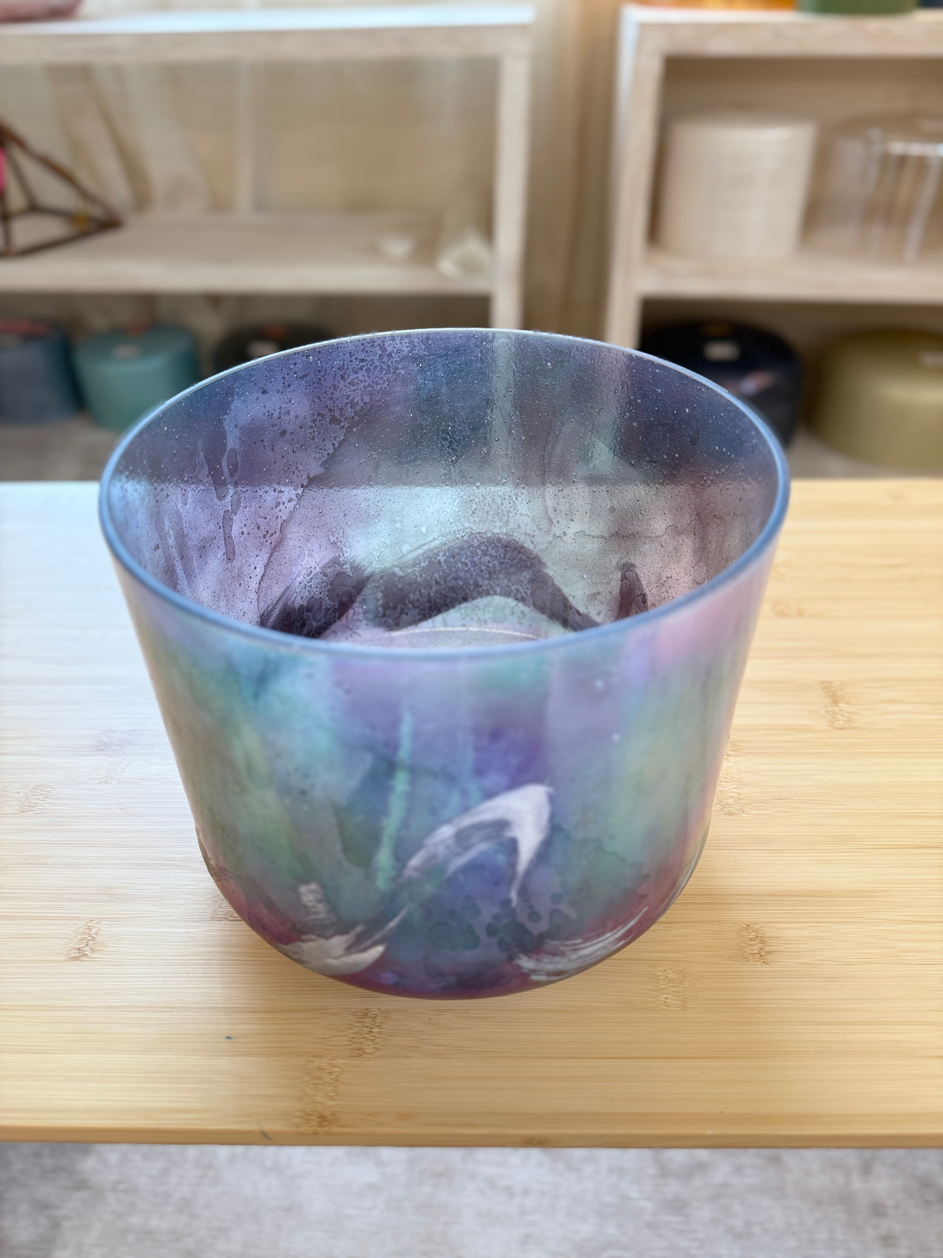 9" A#0 Pink Tourmaline, Platinum 144940 Crystal Tones® Alchemy Crystal Bowl