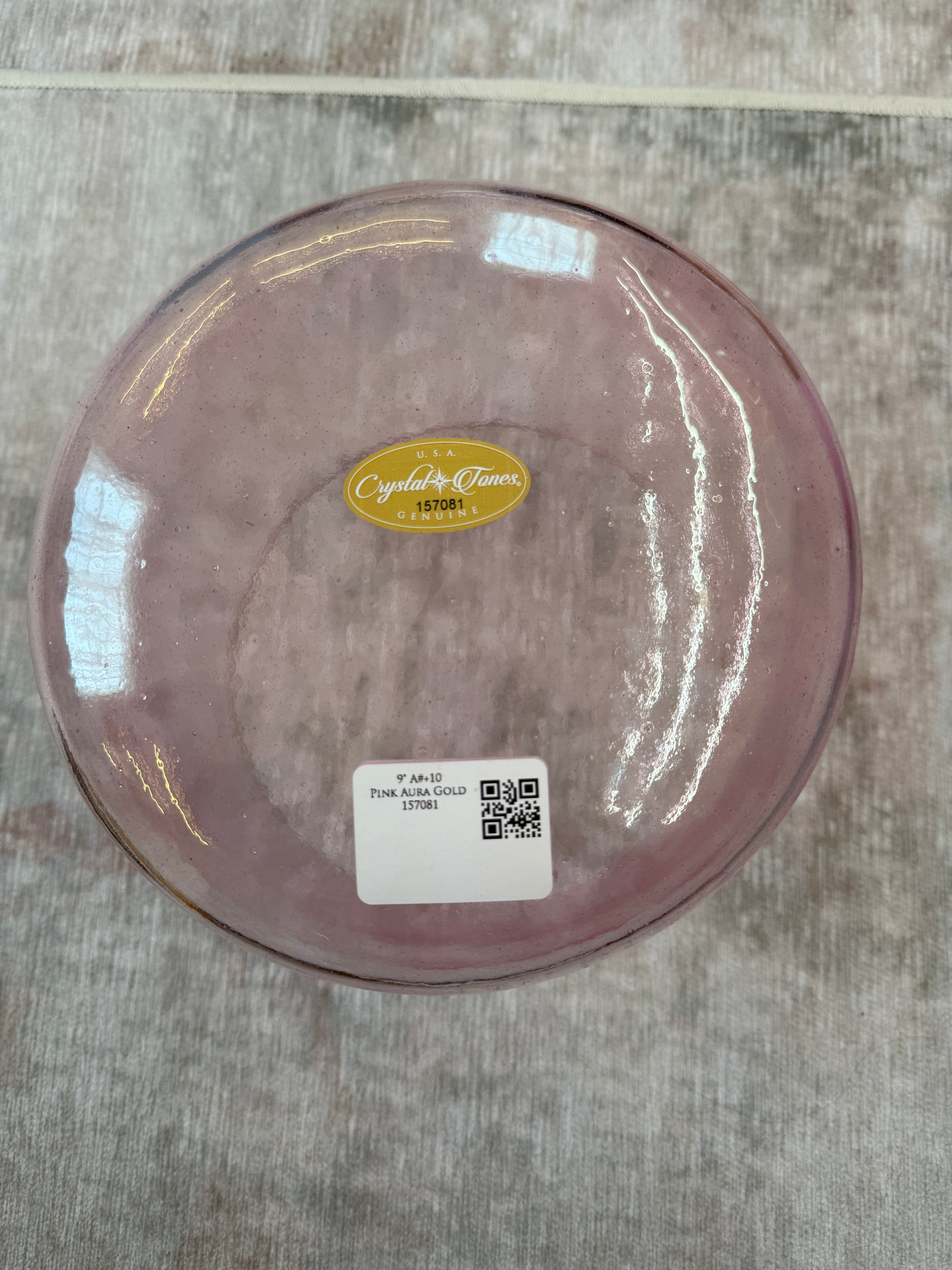 9" A#+10 Pink Aura Gold 157081 Crystal Tones® Alchemy Singing Bowl