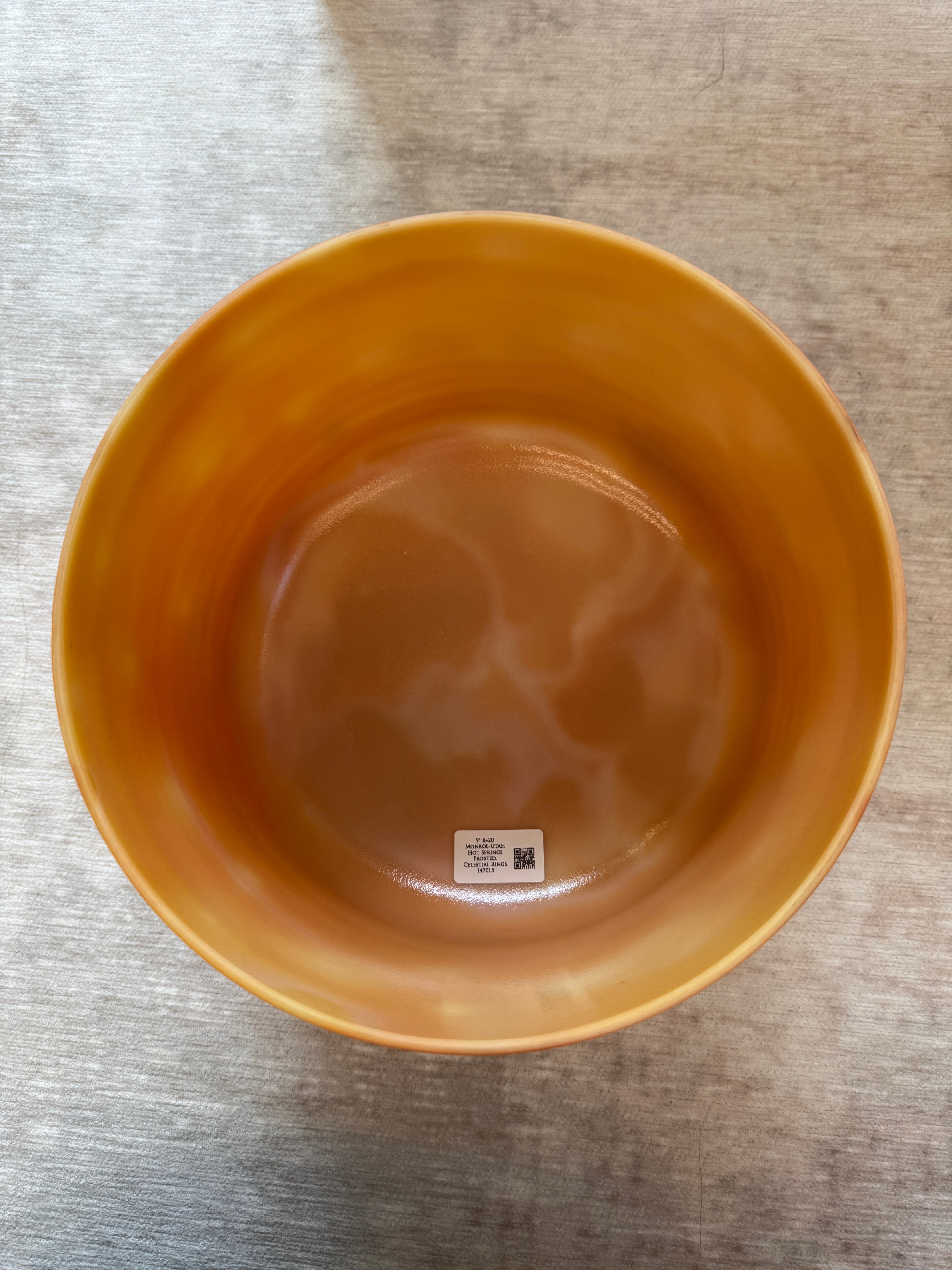 9" B+20 Monroe-Utah Hot Springs Frosted, Celestial Rings 147015 Crystal Tones® Alchemy Crystal Bowl