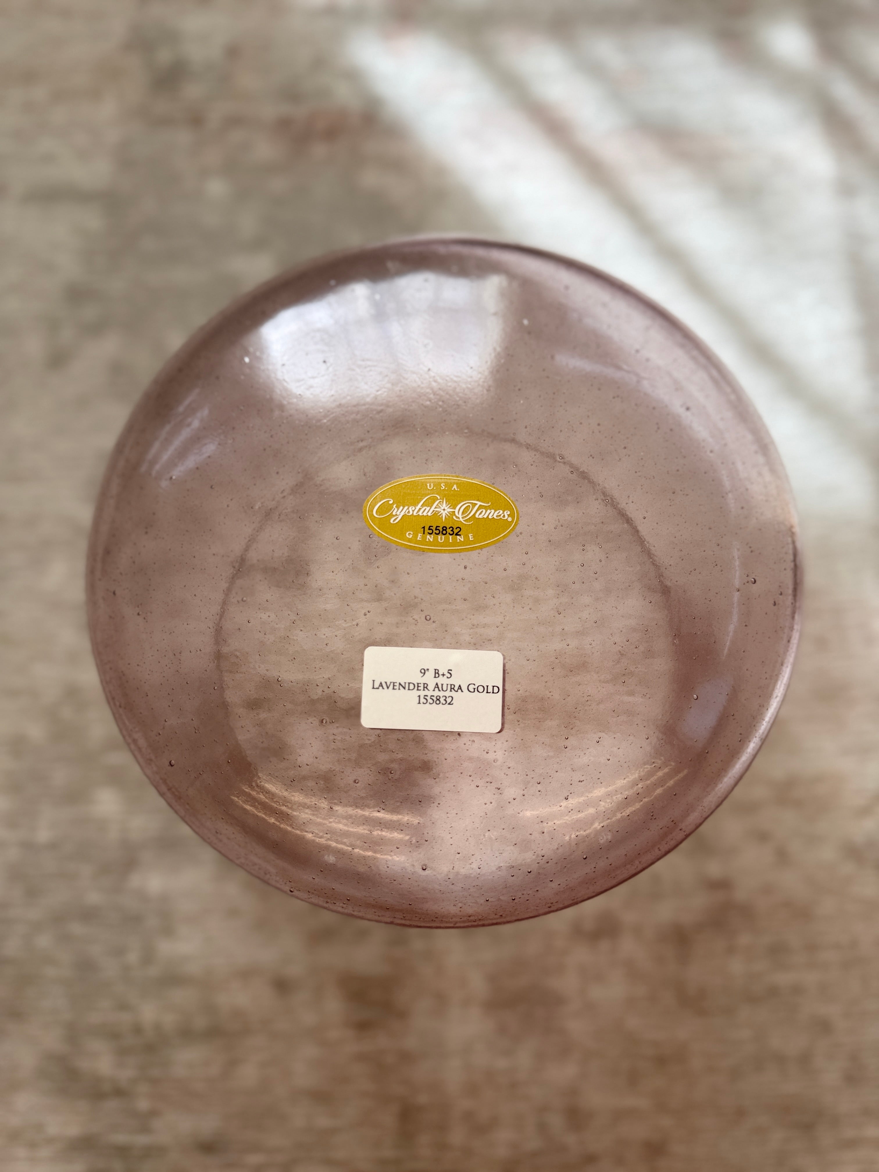 9" B+5 Lavender Aura Gold 155832 Crystal Tones® Alchemy Singing Bowl