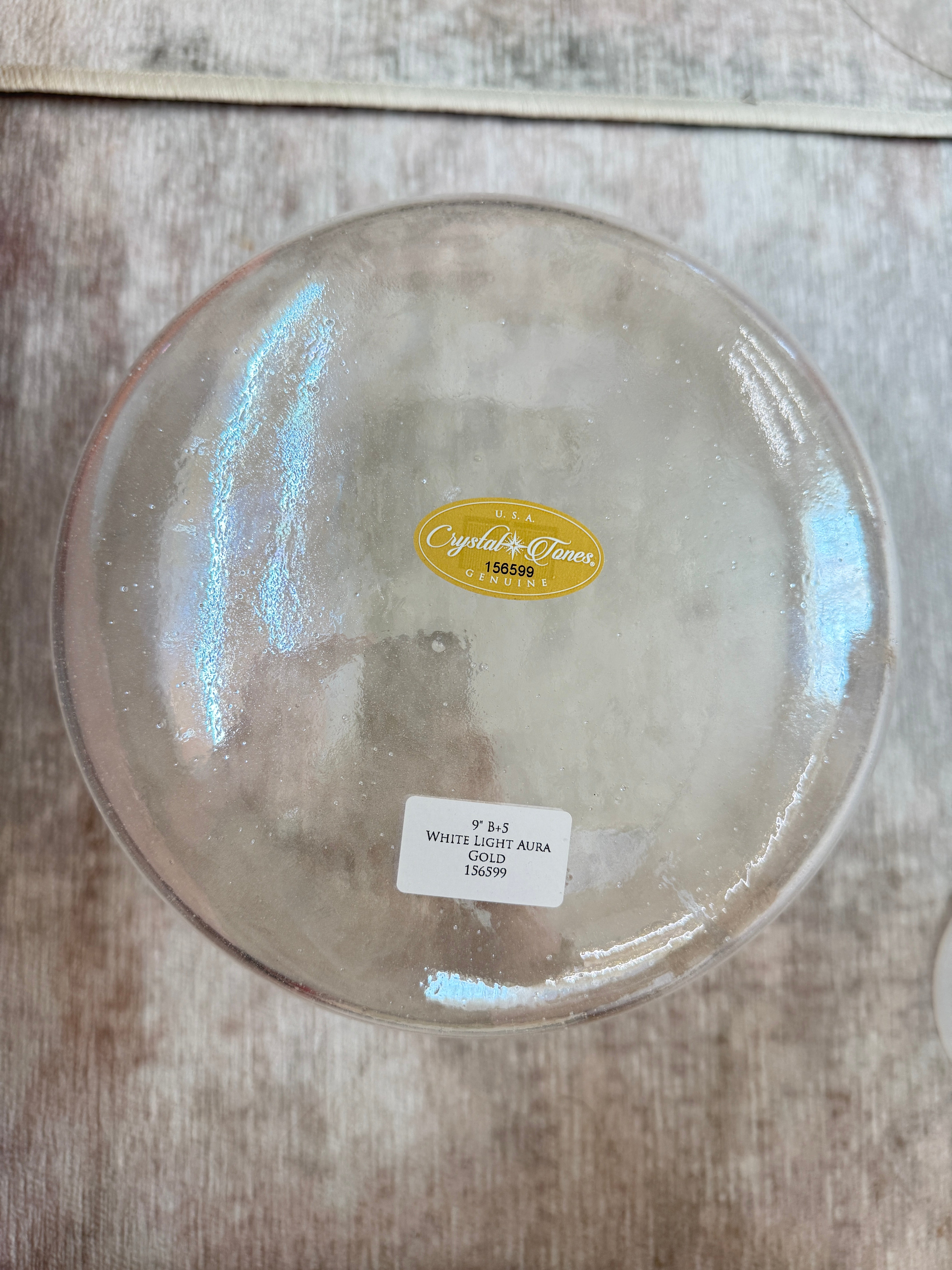 9" B+5 White Light Aura Gold 156599 Crystal Tones® Alchemy Singing Bowl