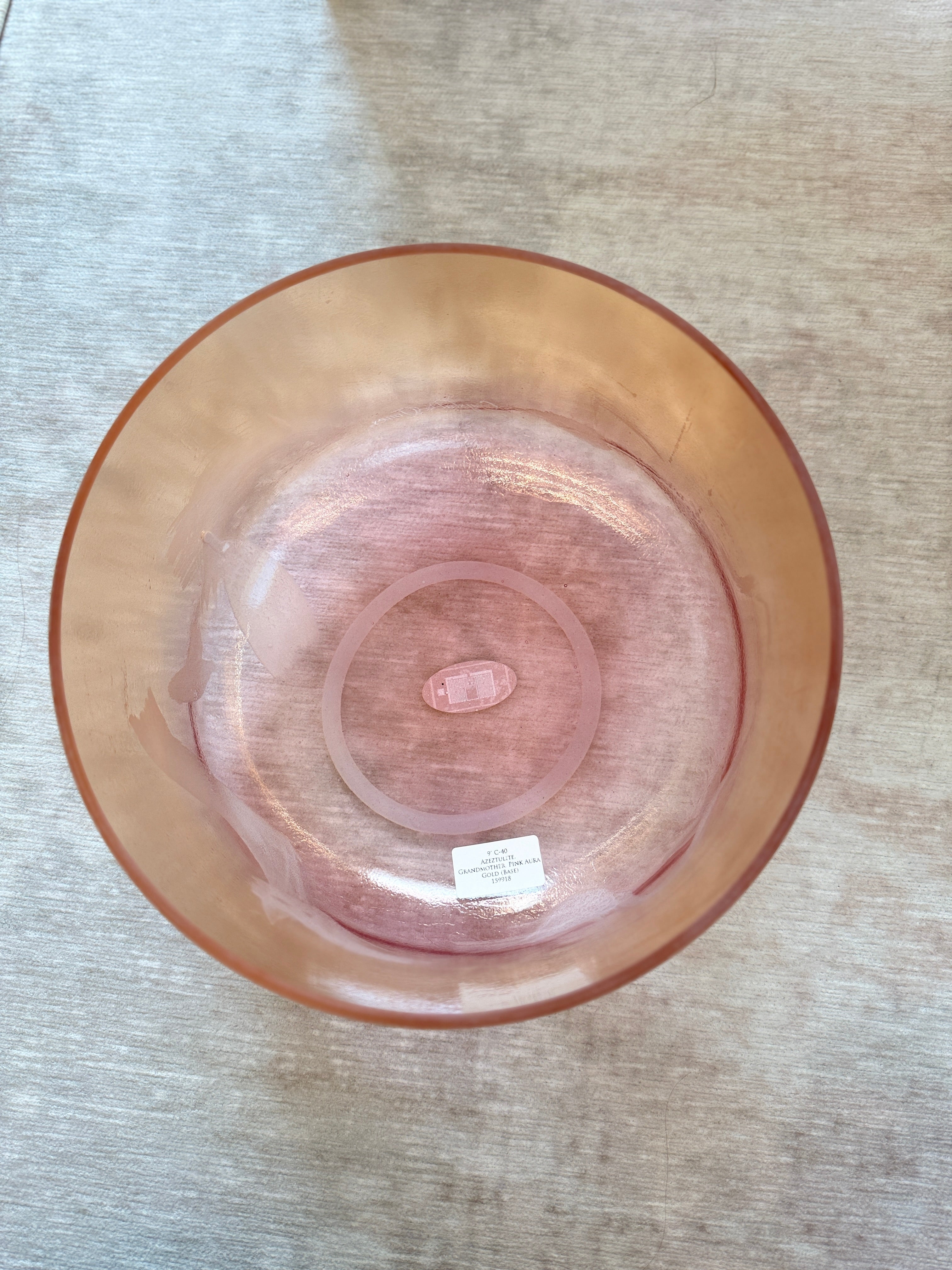 9" C-40 Azeztulite, Grandmother, Pink Aura Gold (Base) 159918 Crystal Tones® Alchemy Crystal Bowl