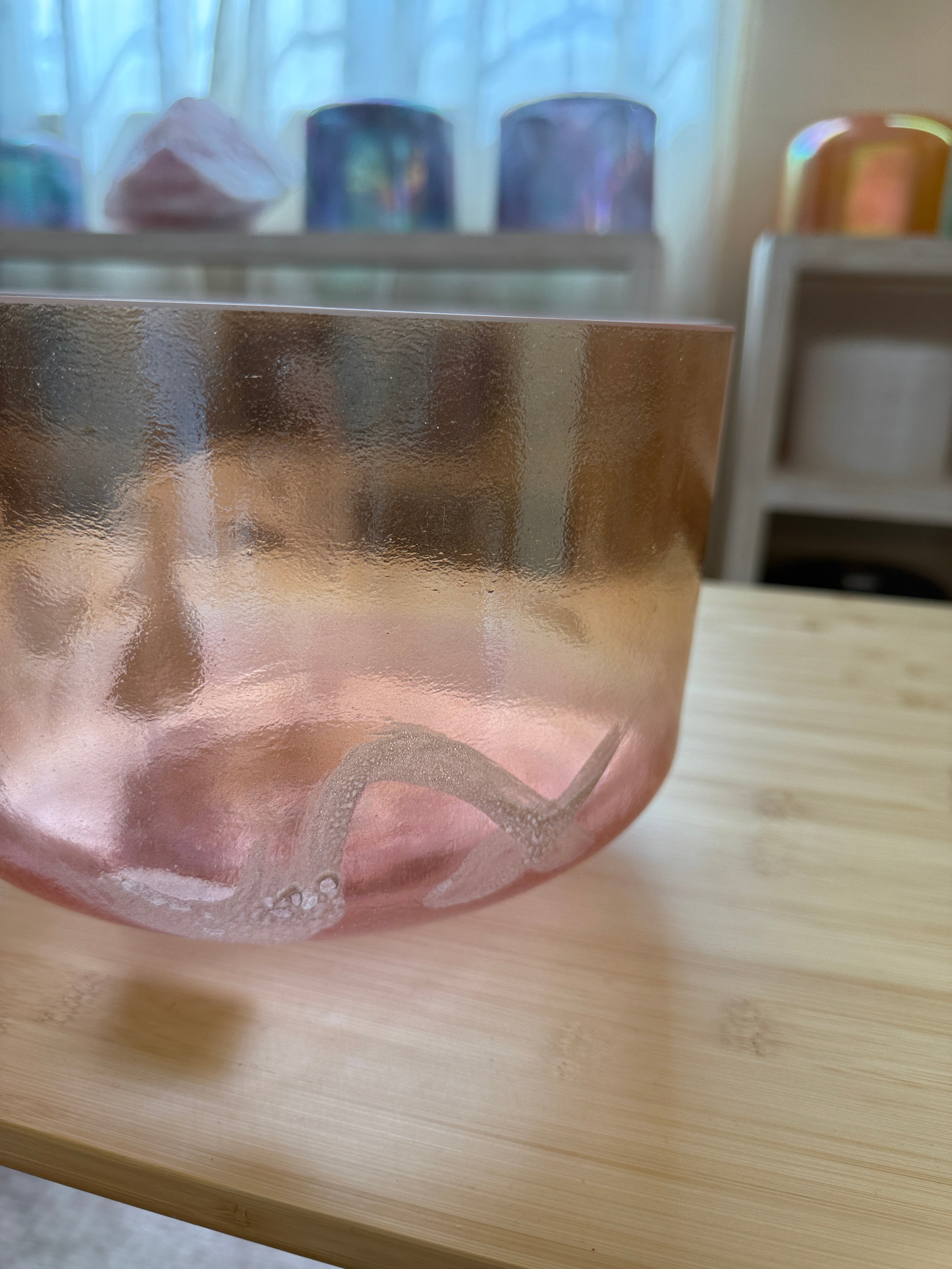 9" C-40 Azeztulite, Grandmother, Pink Aura Gold (Base) 159918 Crystal Tones® Alchemy Crystal Bowl
