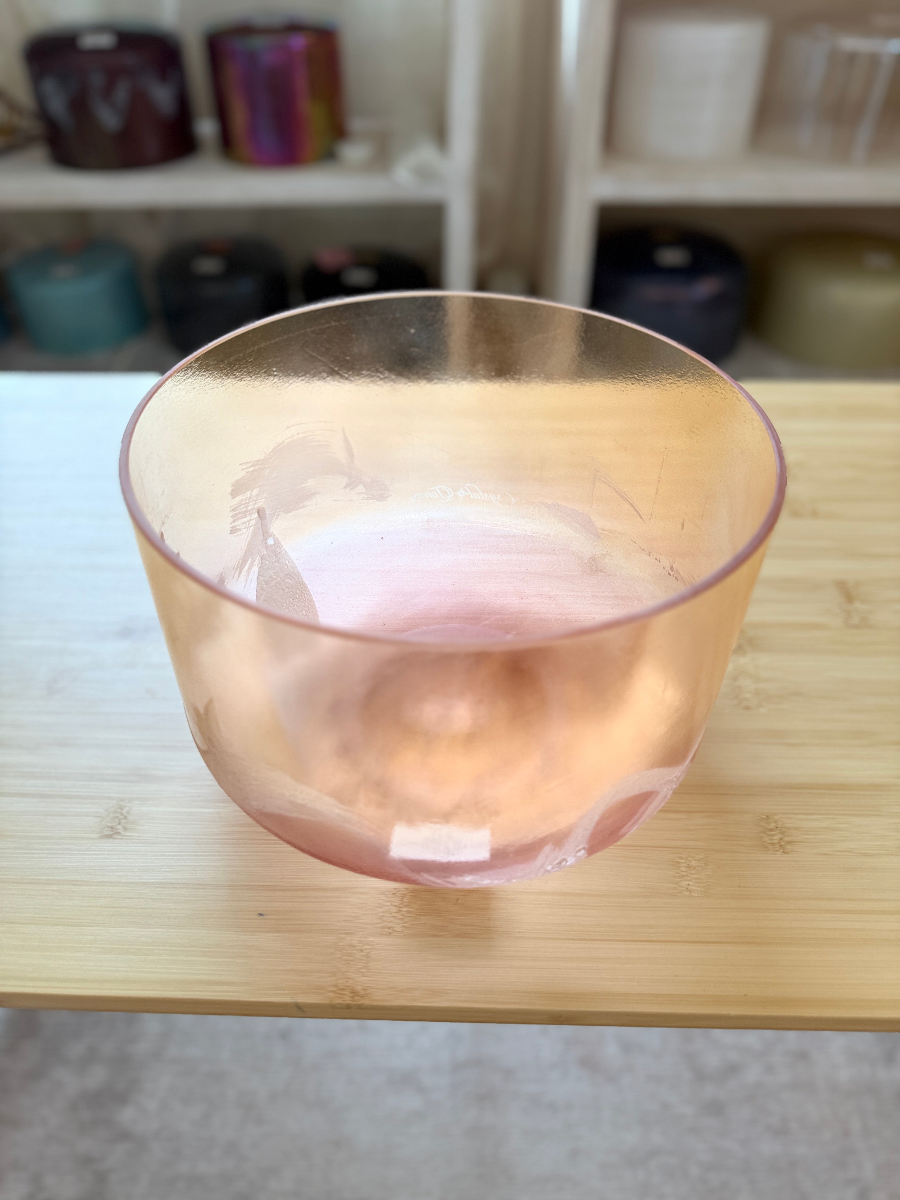 9" C-40 Azeztulite, Grandmother, Pink Aura Gold (Base) 159918 Crystal Tones® Alchemy Crystal Bowl