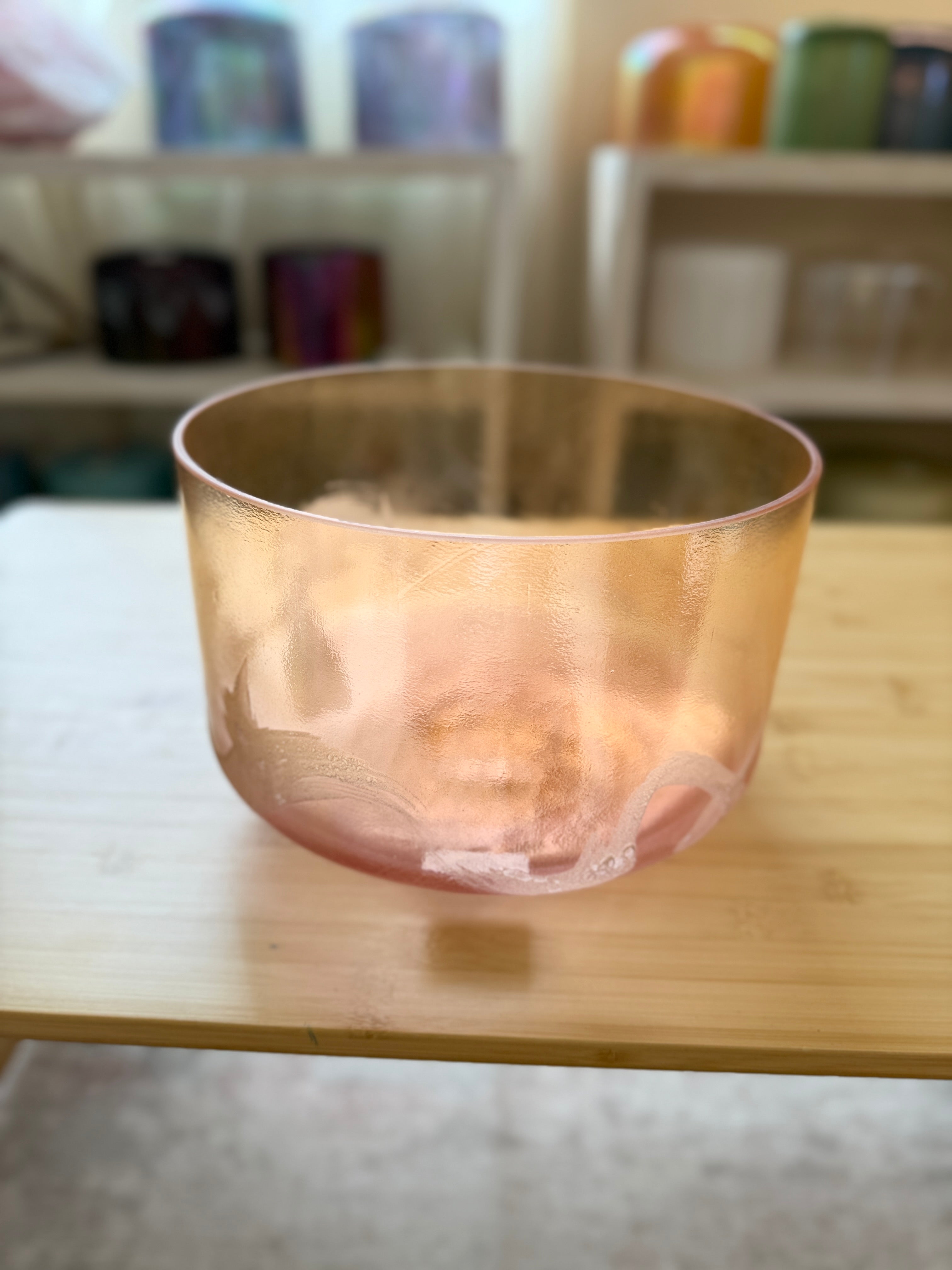 9" C-40 Azeztulite, Grandmother, Pink Aura Gold (Base) 159918 Crystal Tones® Alchemy Crystal Bowl