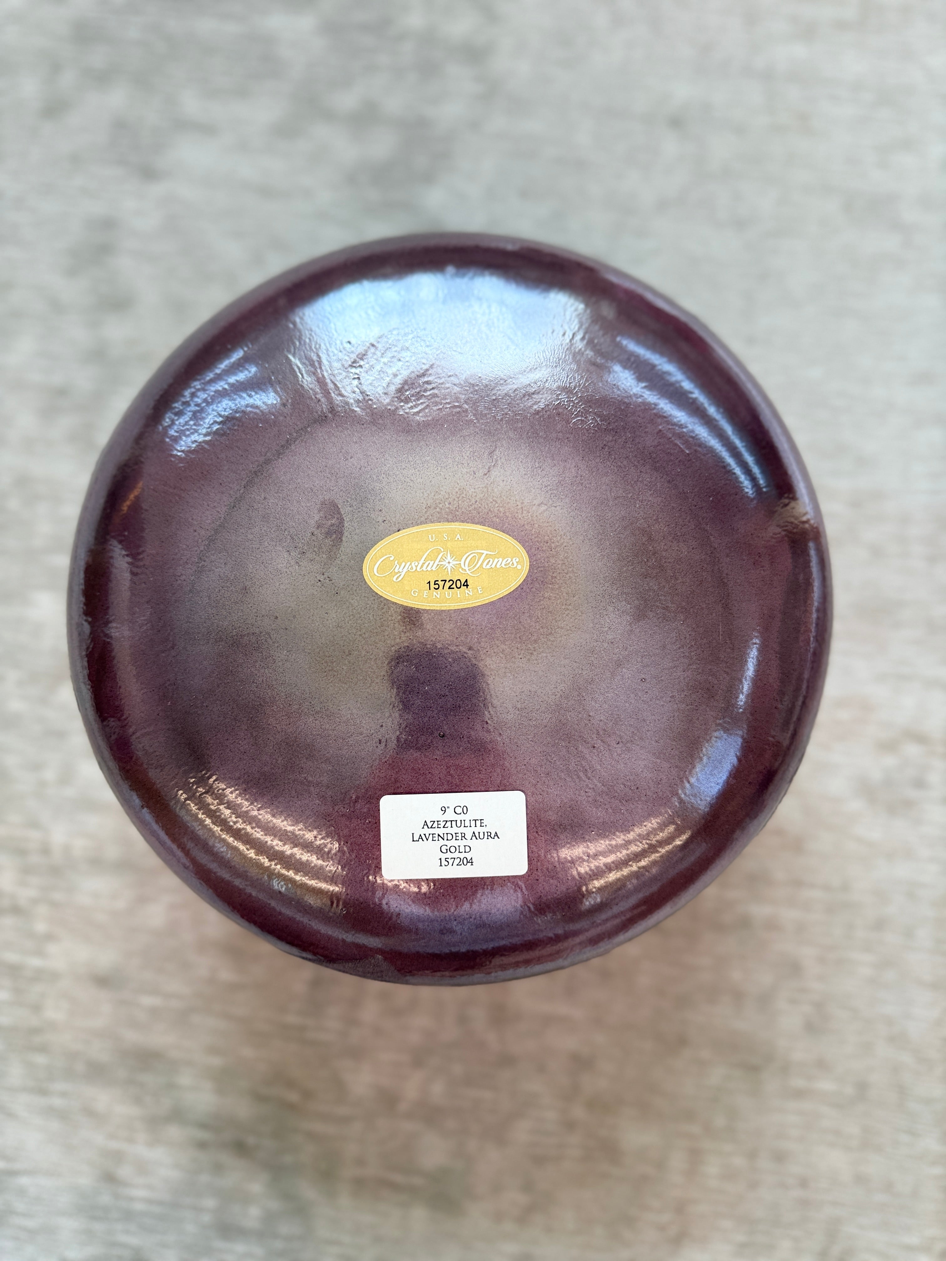 9" C0 Azeztulite, Lavender Aura Gold 157204 Crystal Tones® Alchemy Singing Bowl