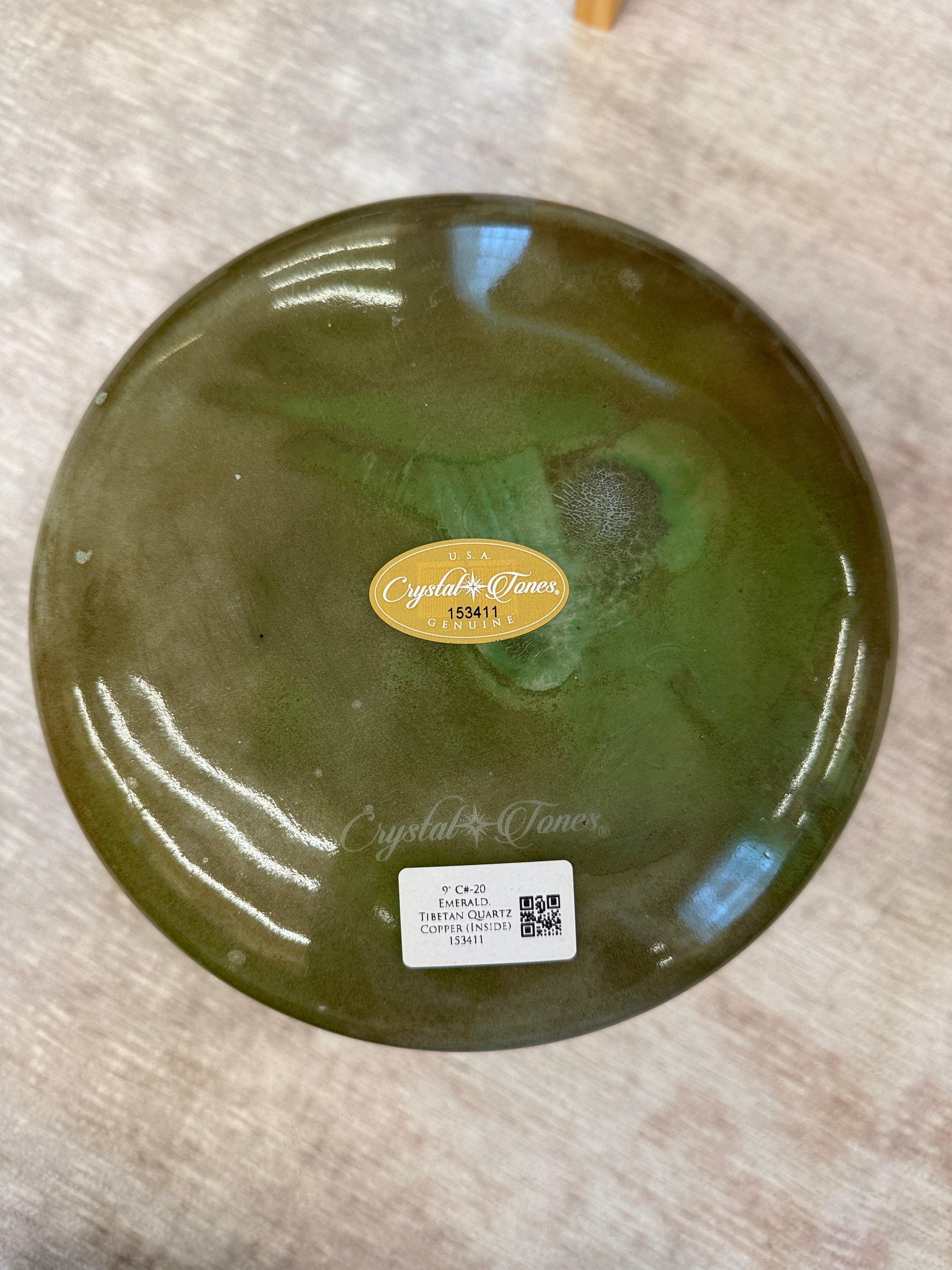 9" C#-20 Emerald, Tibetan Quartz Copper (Inside) 153411 Crystal Tones® Alchemy Singing Bowl