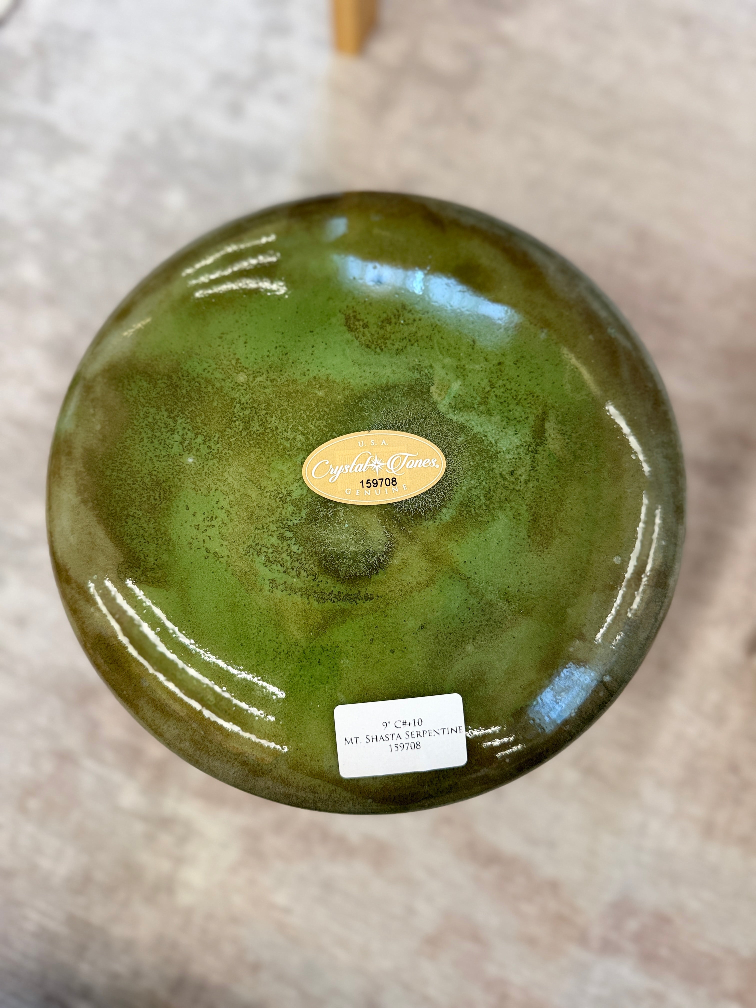 9" C#+10 Mt. Shasta Serpentine 159708 Crystal Tones® Alchemy Crystal Bowl