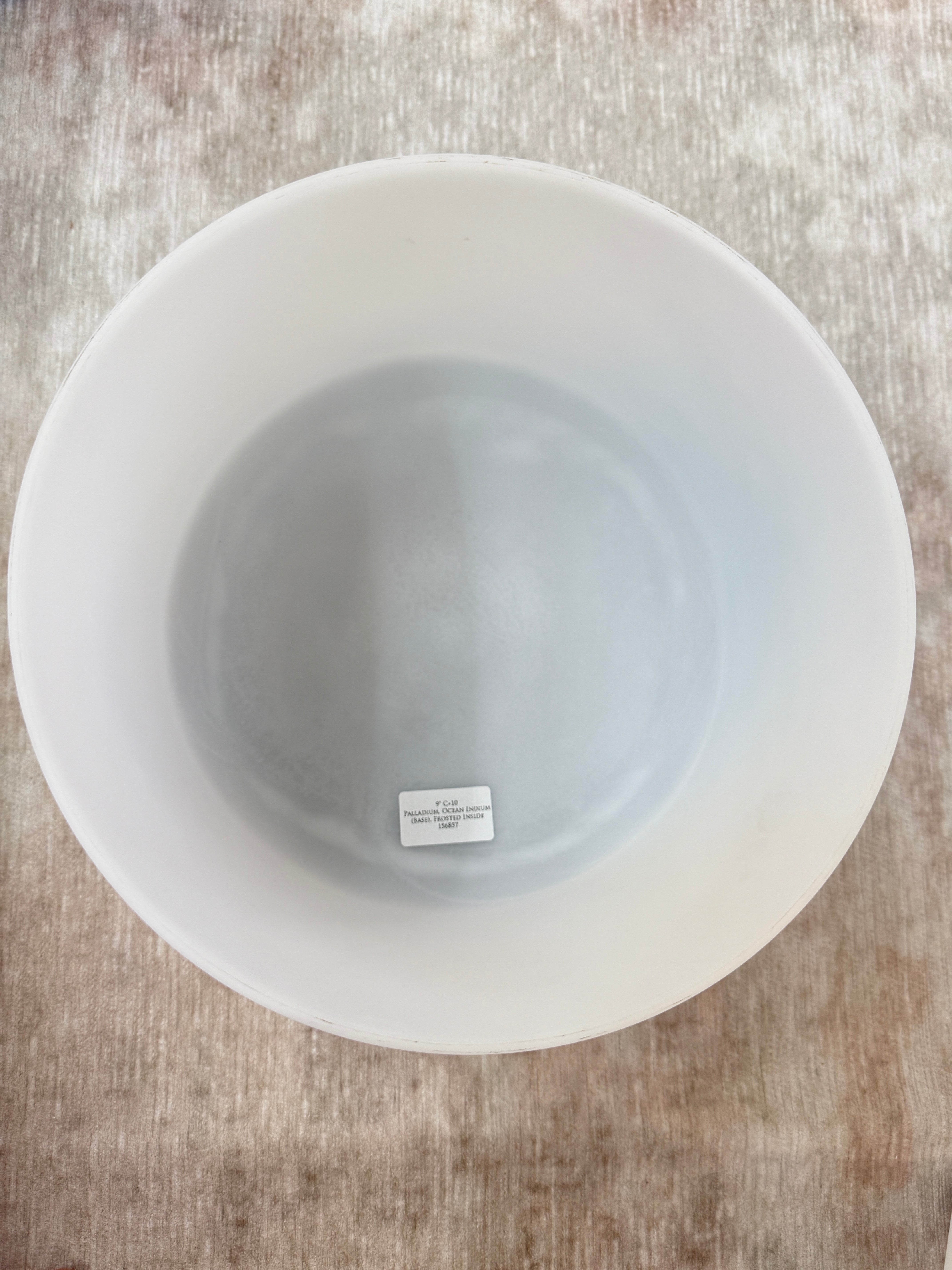 9" C+10 Palladium, Ocean Indium (Base), Frosted Inside 156857 Crystal Tones® Alchemy Singing Bowl