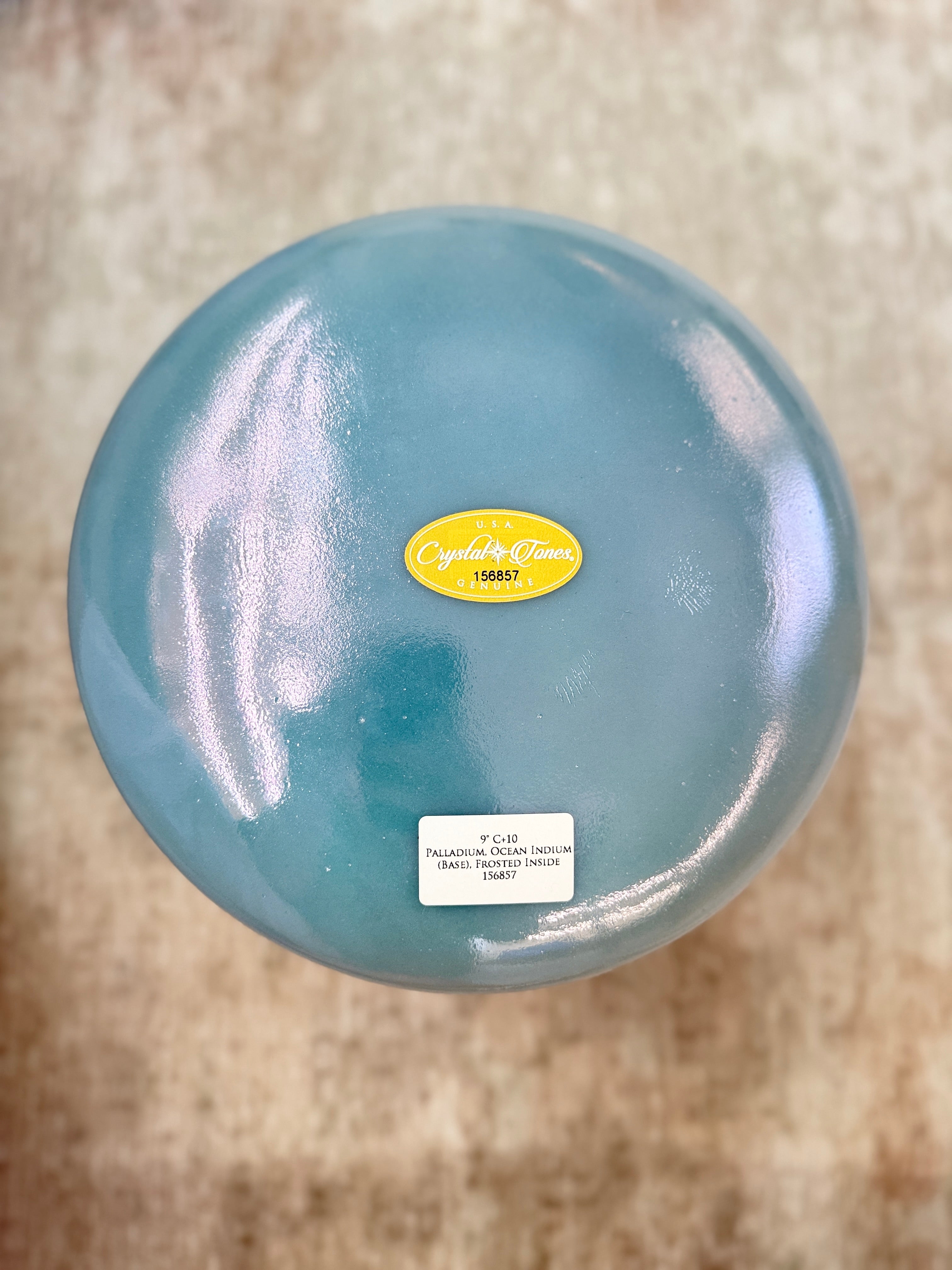 9" C+10 Palladium, Ocean Indium (Base), Frosted Inside 156857 Crystal Tones® Alchemy Singing Bowl