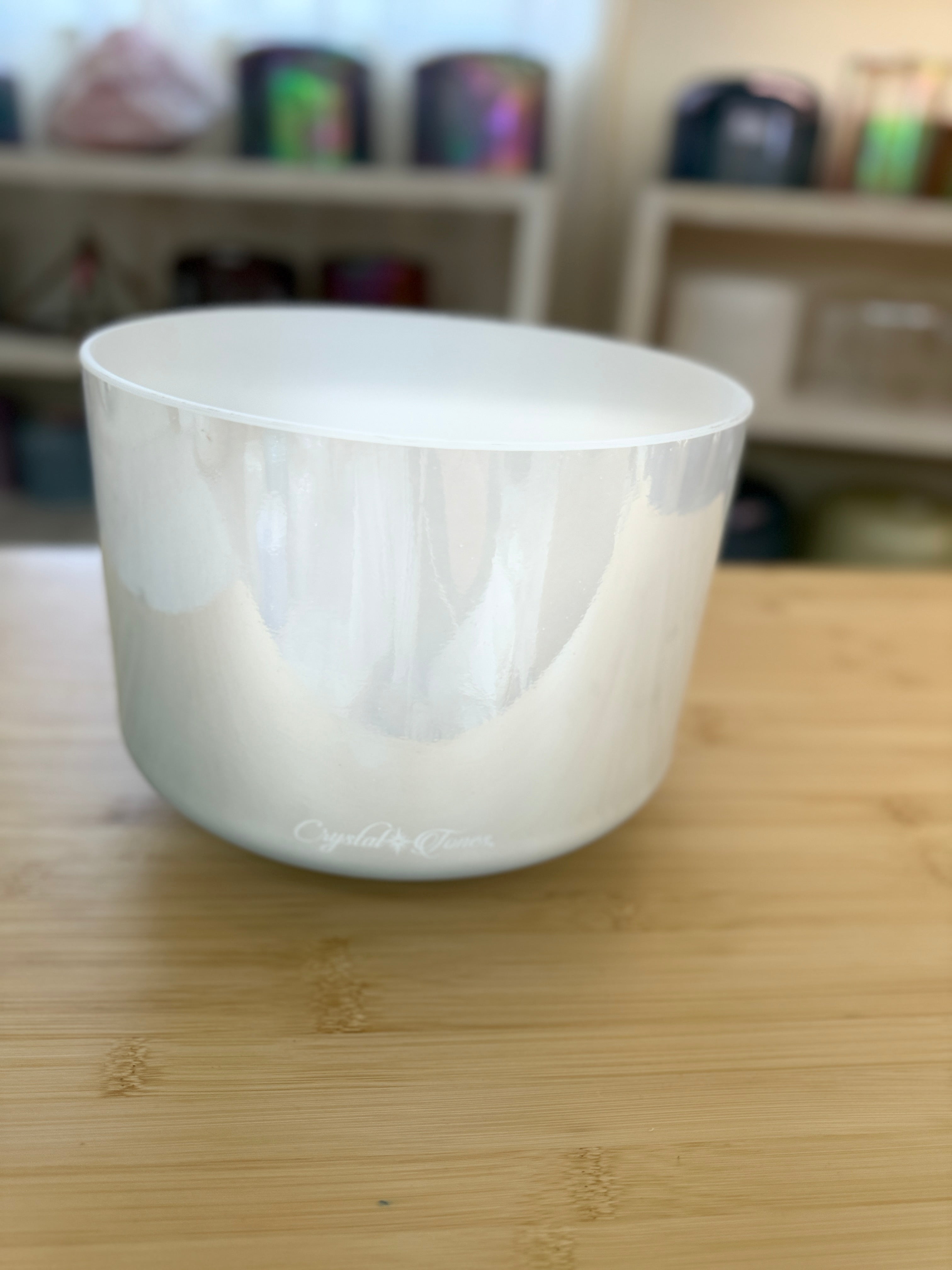 9" C+10 Palladium, Ocean Indium (Base), Frosted Inside 156857 Crystal Tones® Alchemy Singing Bowl