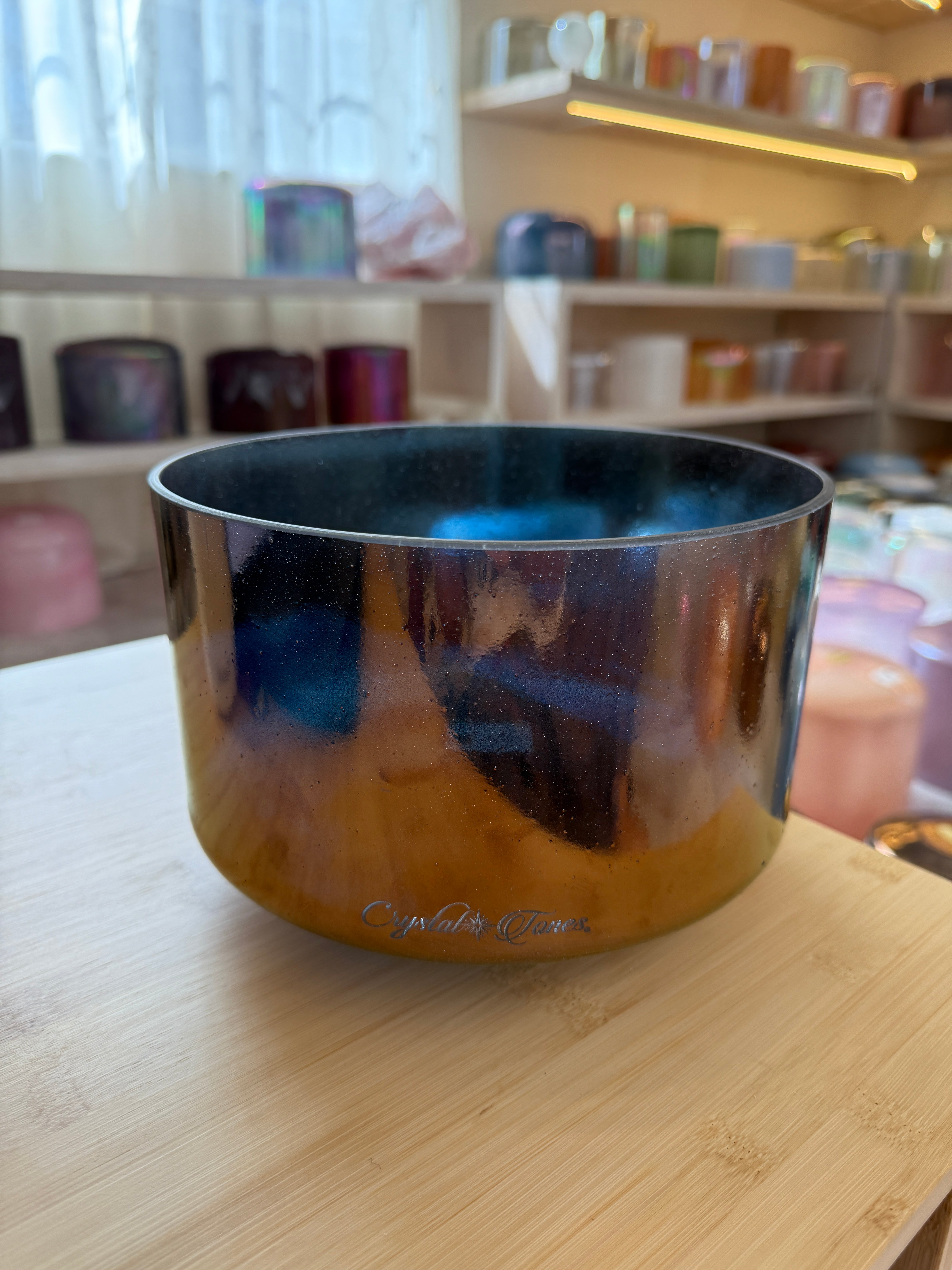 9" C#+15 Tibetan Quartz Copper 155679 Crystal Tones® Alchemy Singing Bowl
