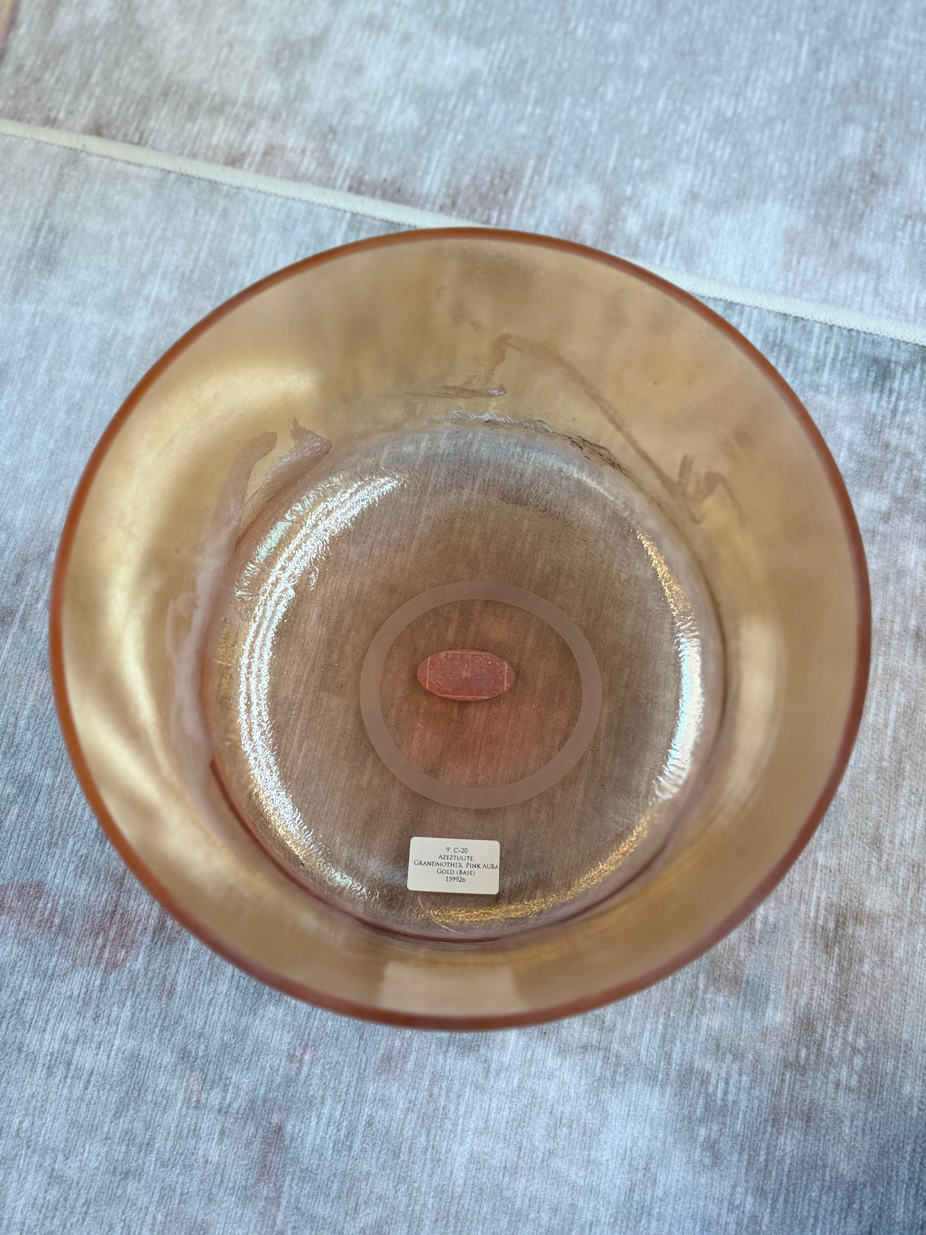 9" C+20 Azeztulite, Grandmother, Pink Aura Gold 159926 Crystal Tones® Alchemy Singing Bowl