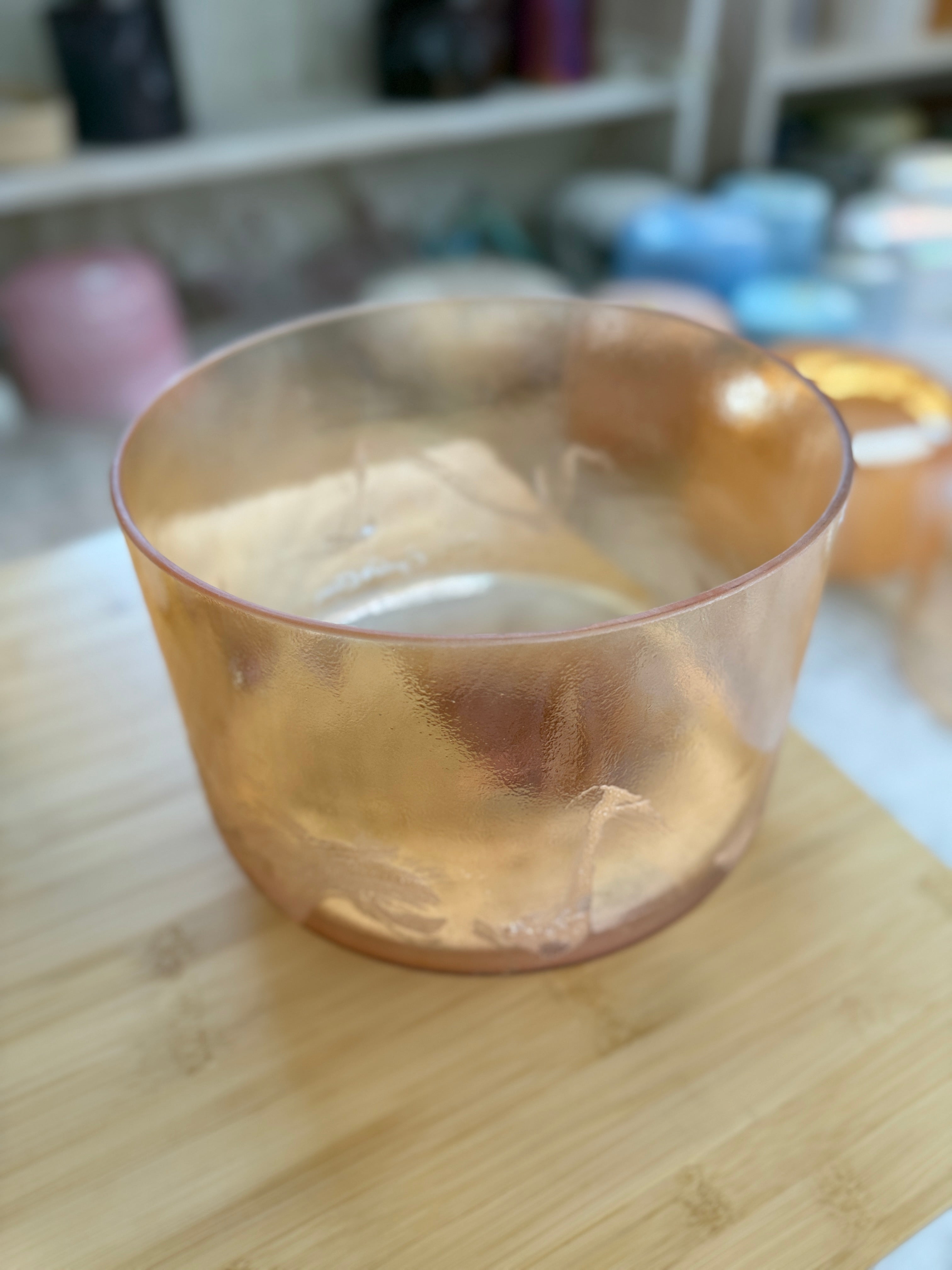 9" C+20 Azeztulite, Grandmother, Pink Aura Gold 159926 Crystal Tones® Alchemy Singing Bowl