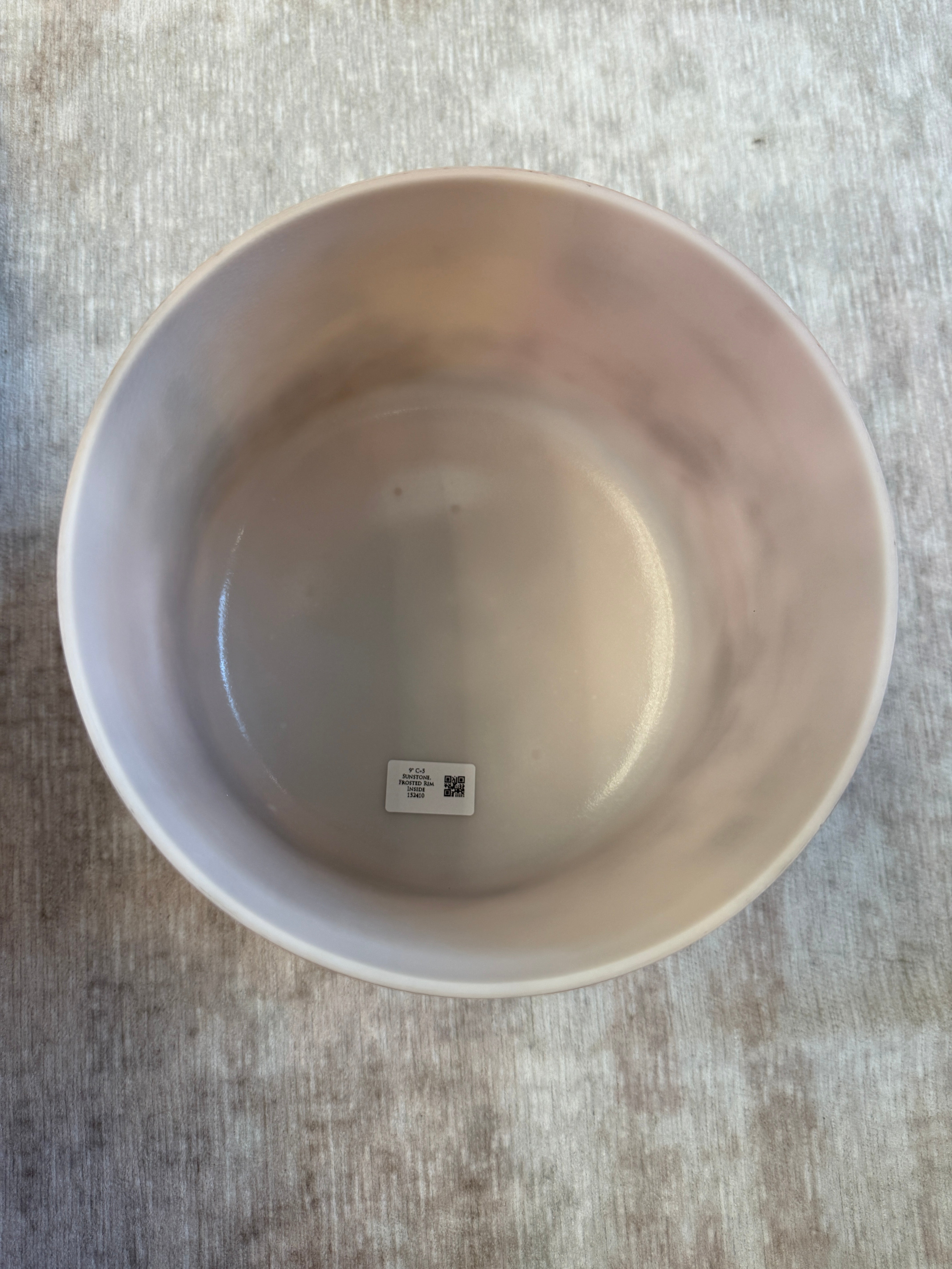 9" C+5 Sunstone, Frosted Rim Inside 152410 Crystal Tones® Alchemy Singing Bowl