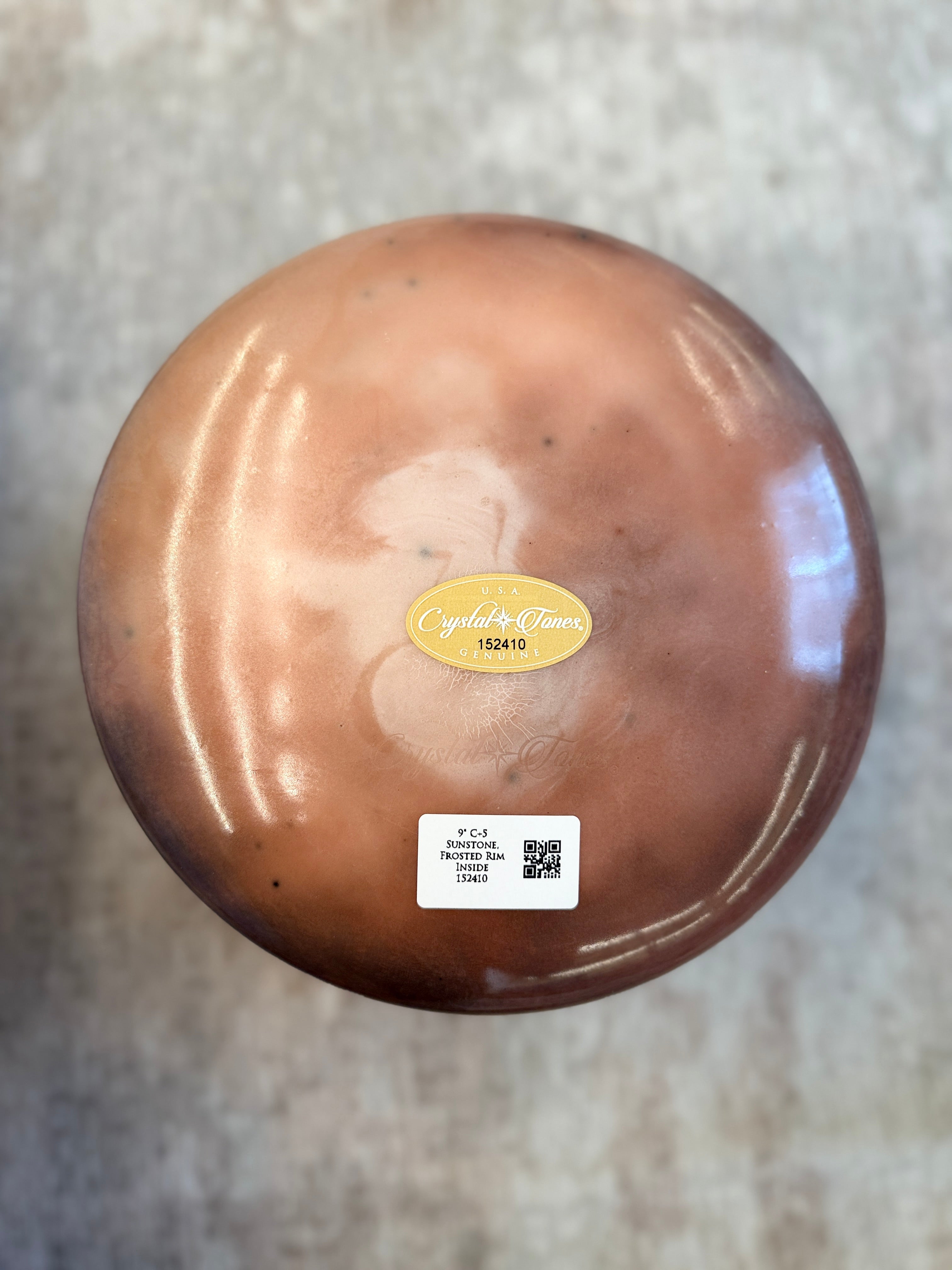 9" C+5 Sunstone, Frosted Rim Inside 152410 Crystal Tones® Alchemy Singing Bowl