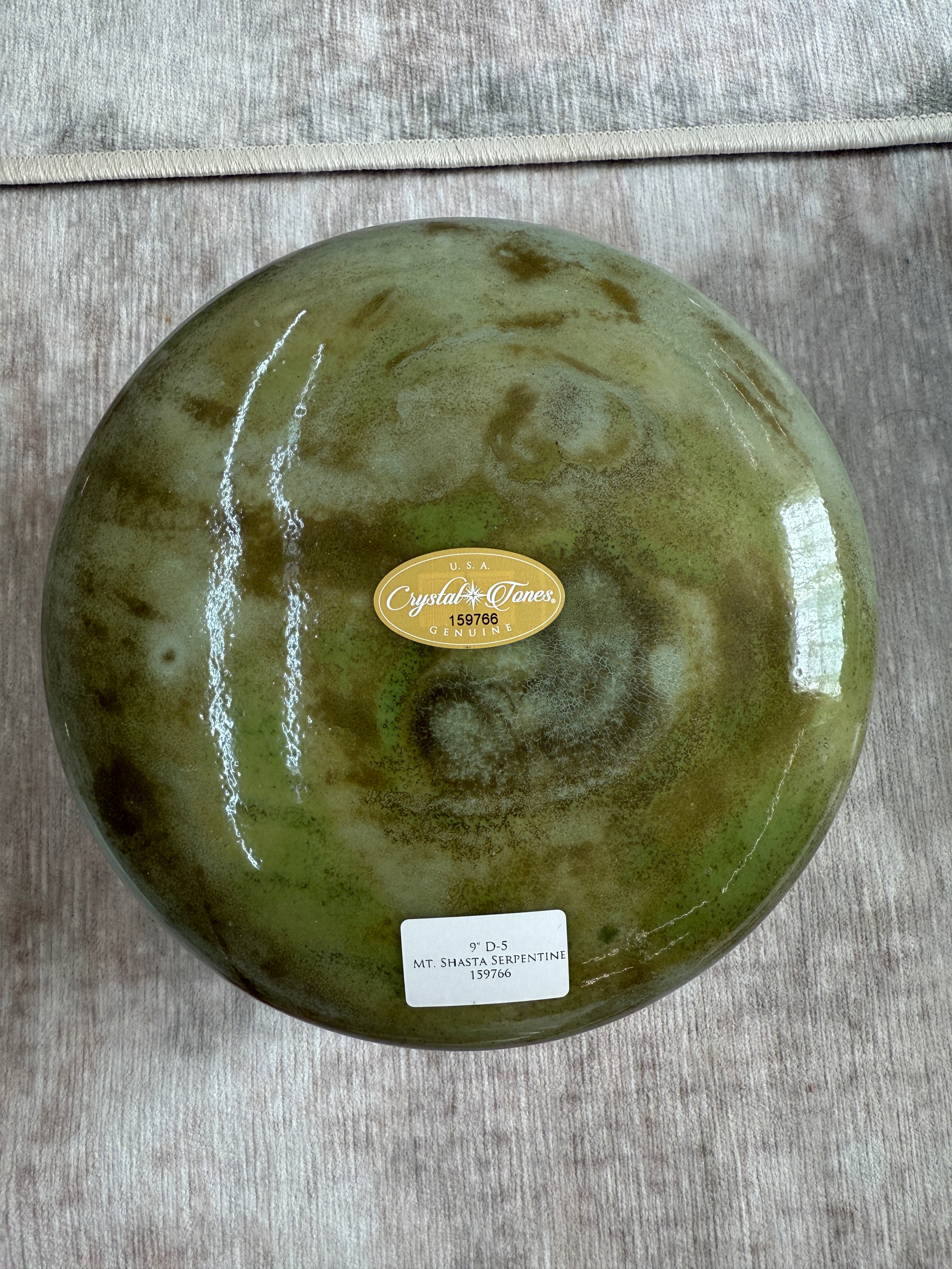 9" D-5 Mt. Shasta Serpentine 159766 Crystal Tones® Alchemy Crystal Bowl