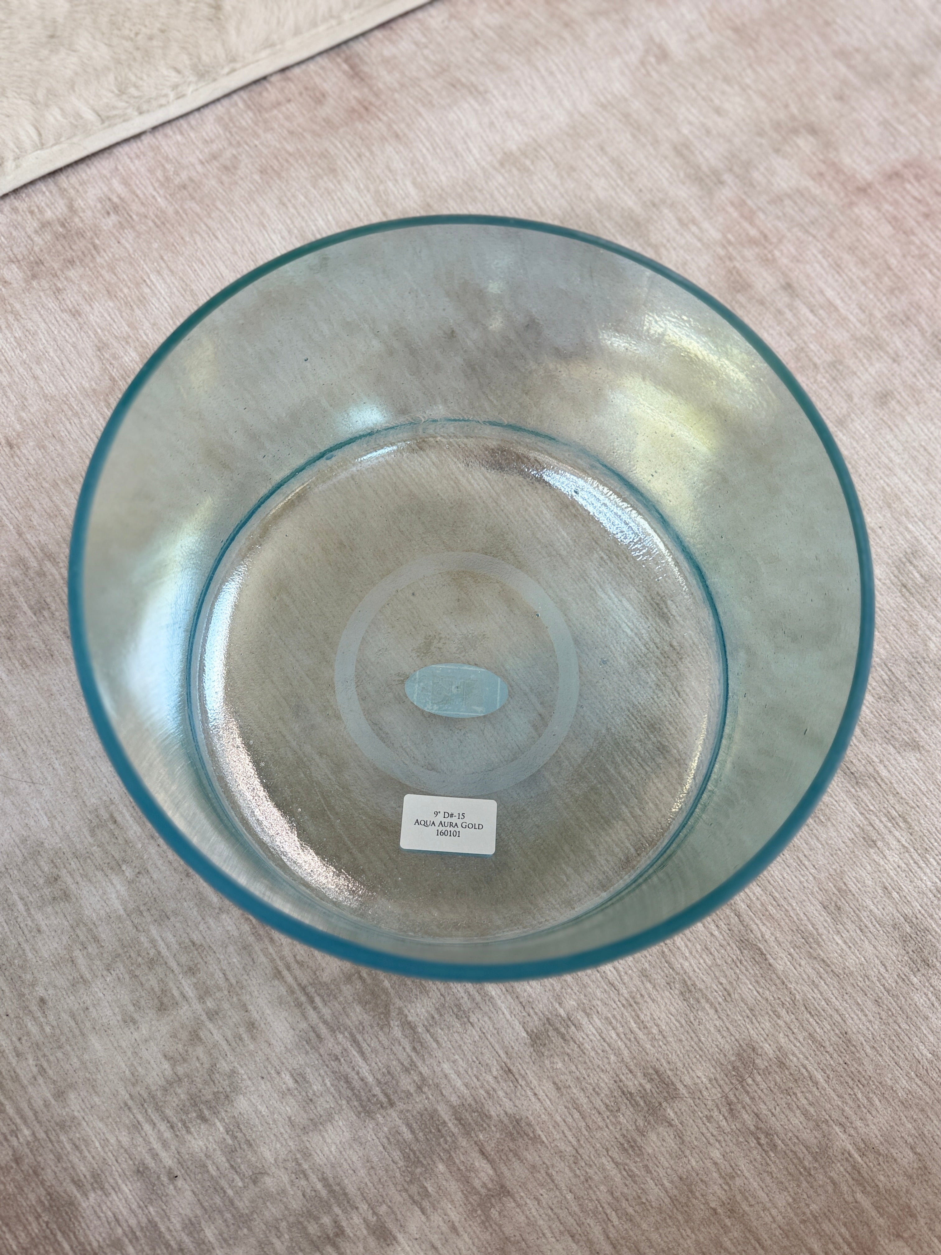 9" D#-15 Aqua Aura Gold 160101 Crystal Tones Alchemy Singing Bowl