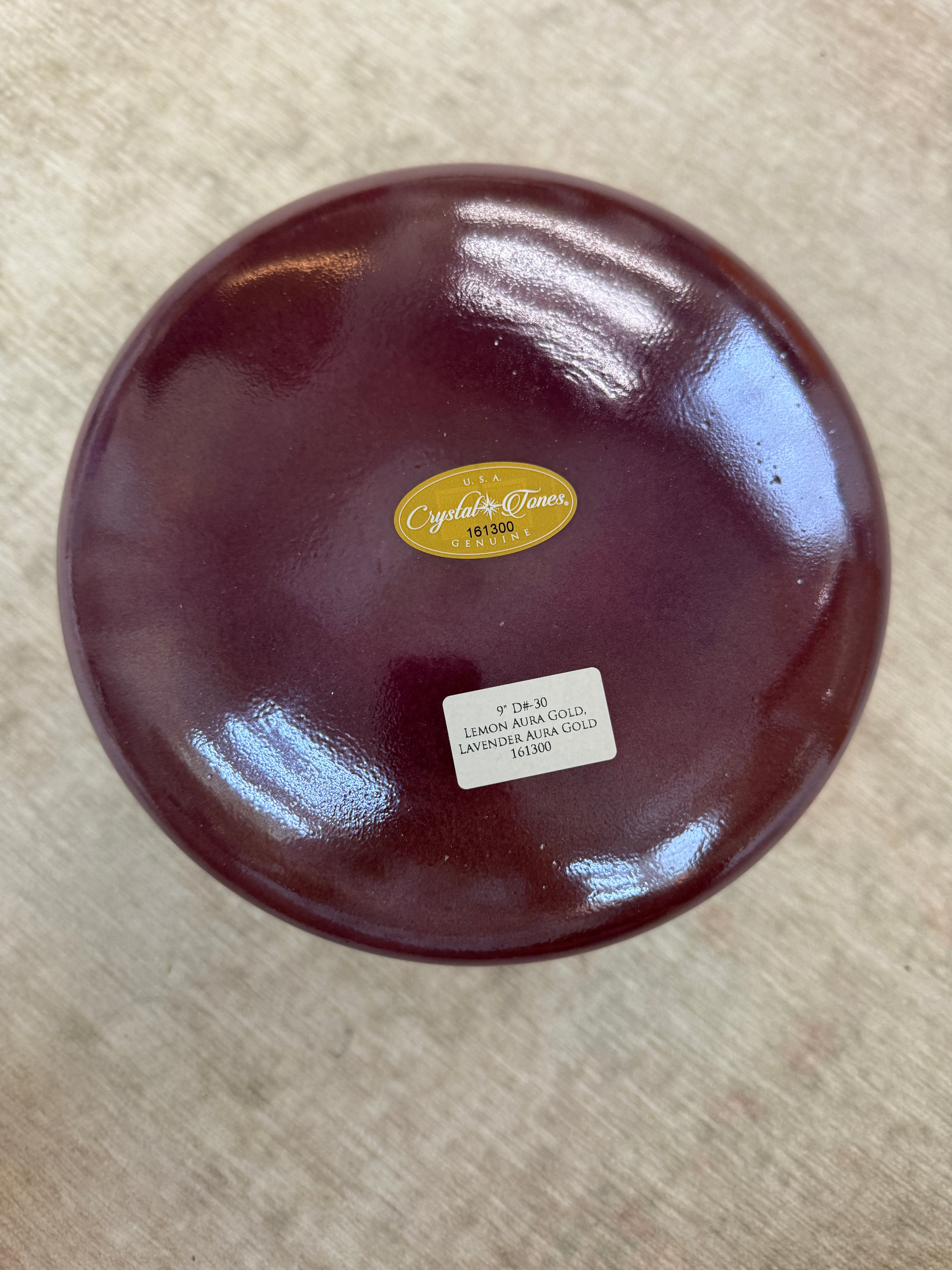 9" D#-30 Lemon Aura Gold, Lavender Aura Gold 161300 Crystal Tones Alchemy Singing Bowl