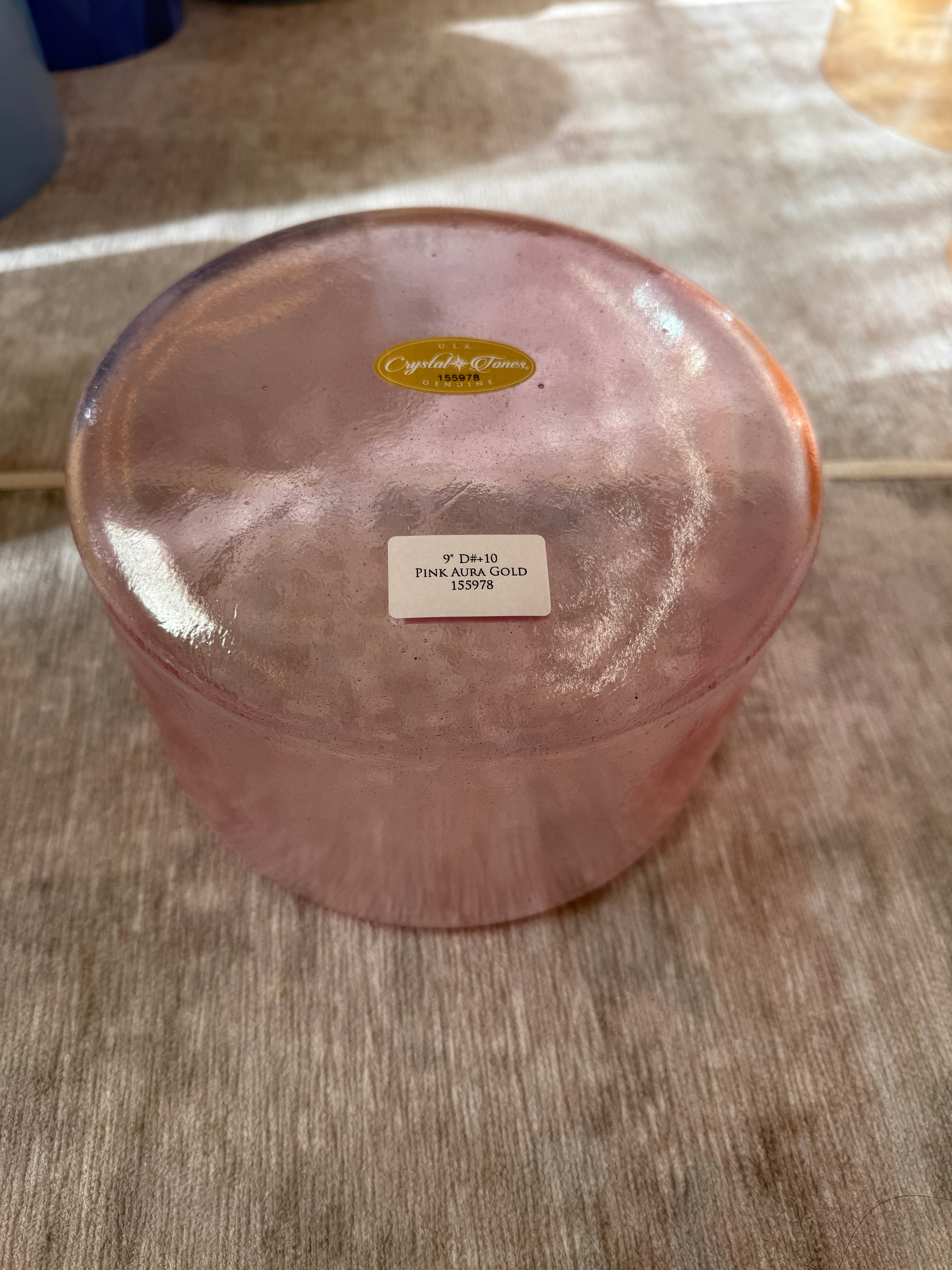9" D#+10 Pink Aura Gold 155978 Crystal Tones® Alchemy Singing Bowl