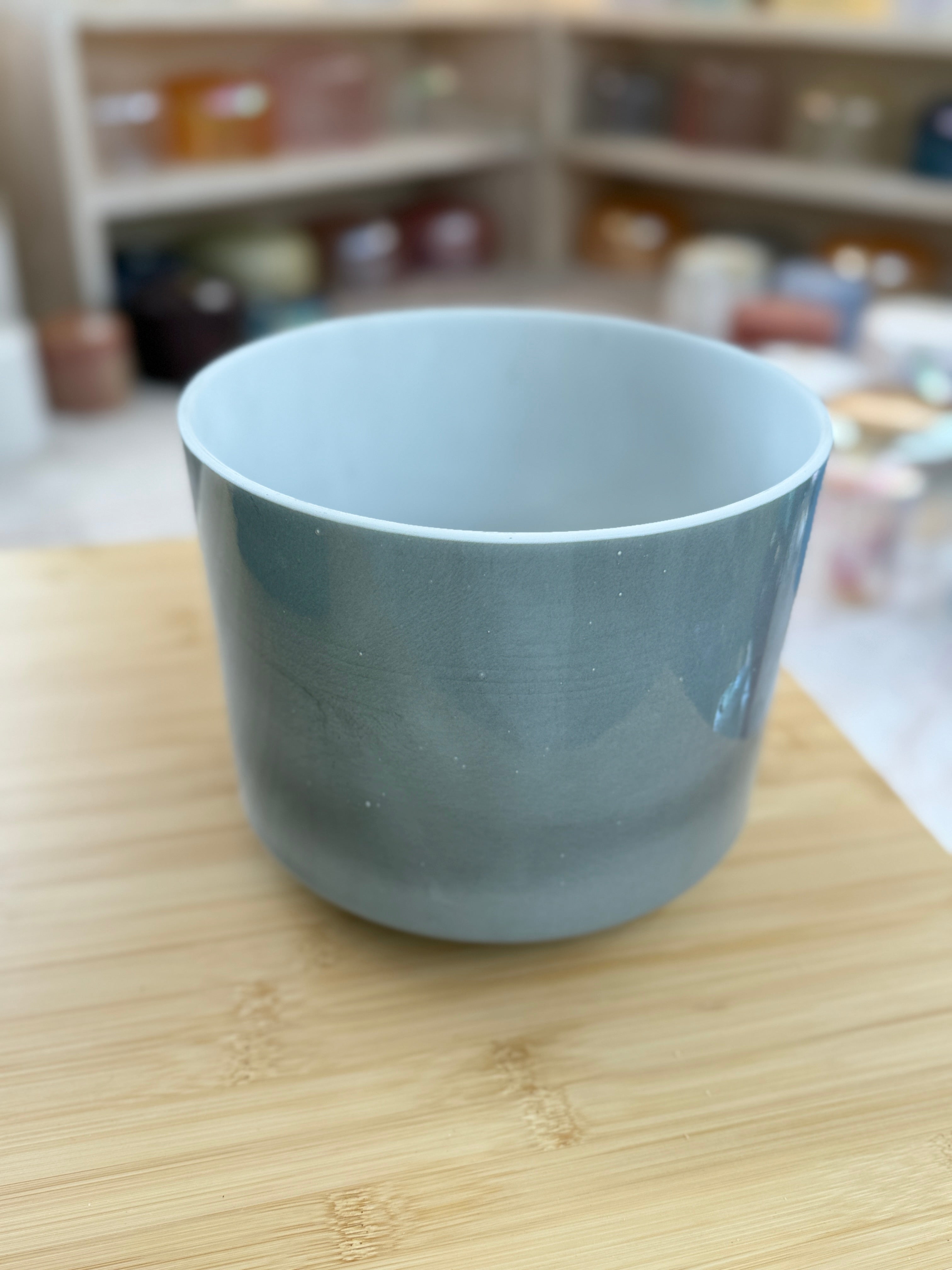 9" D+15 Moldavite Frosted Inside 139756 Crystal Tones® Alchemy Singing Bowl