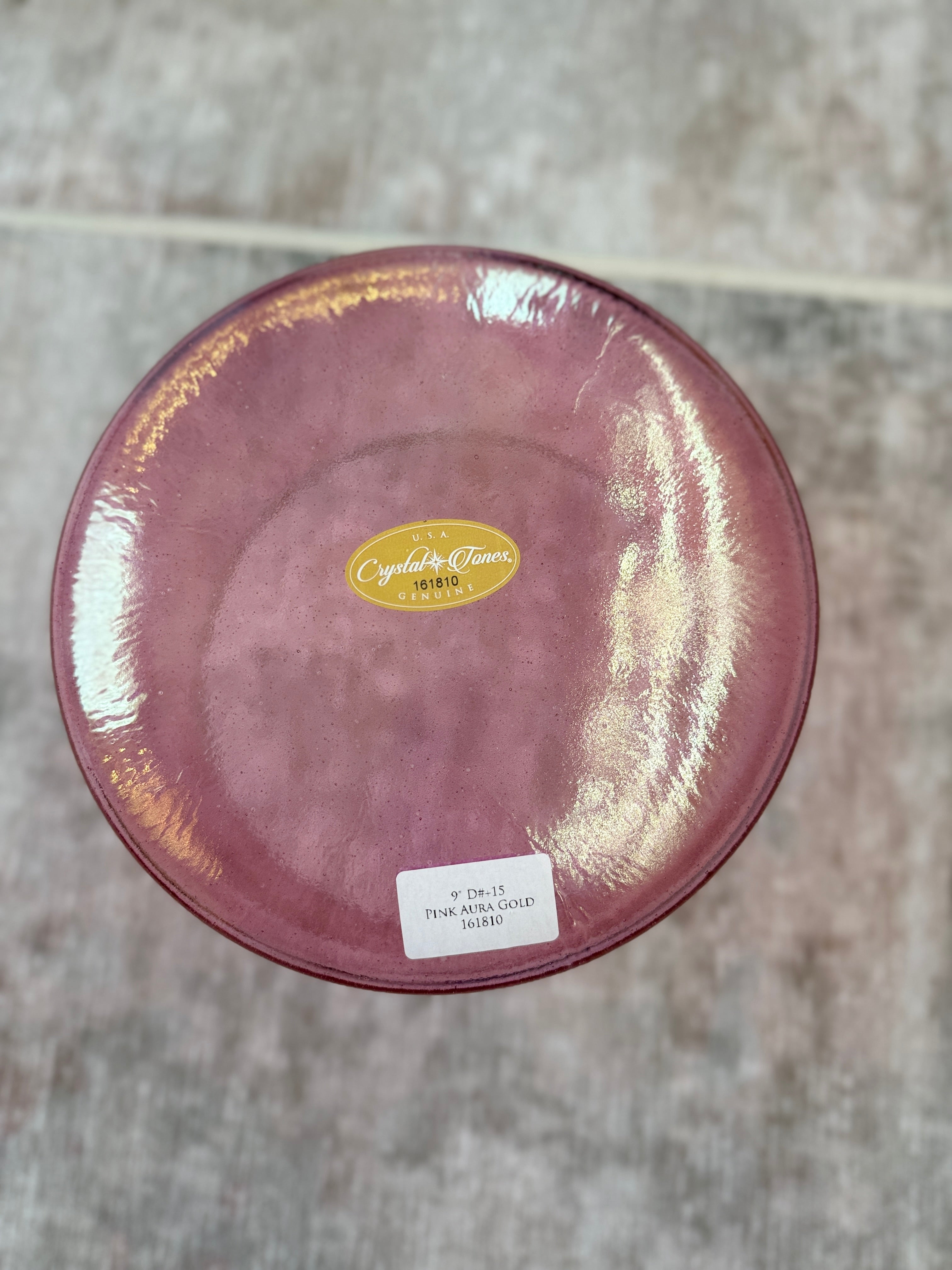 9" D#+15 Pink Aura Gold 161810 Crystal Tones Alchemy Singing Bowl