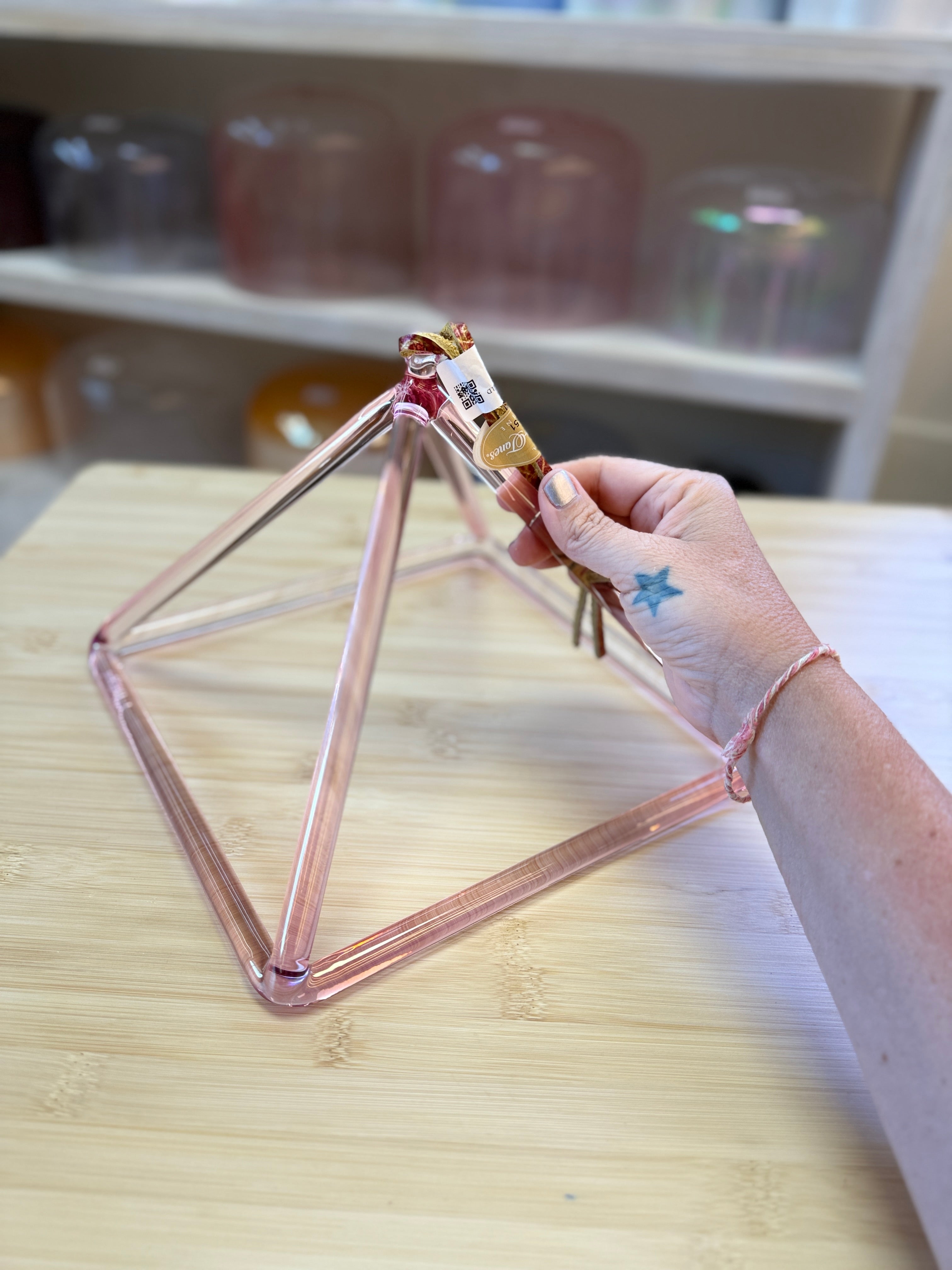 9" D#+5 Pink Aura Gold 155551 Crystal Tones® Alchemy Pyramid