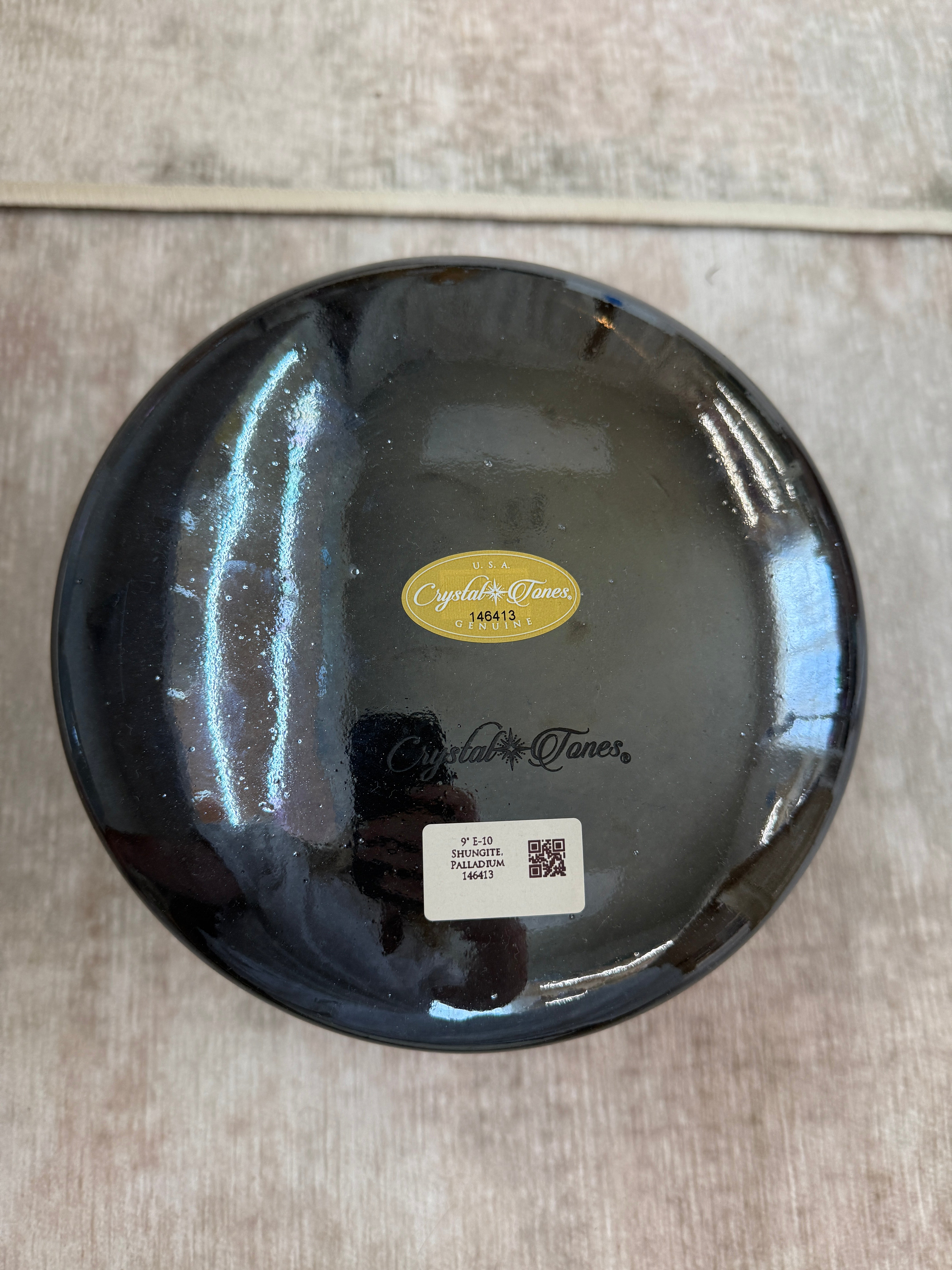 9" E-10 Shungite, Palladium 146413 Crystal Tones® Alchemy Singing Bowl