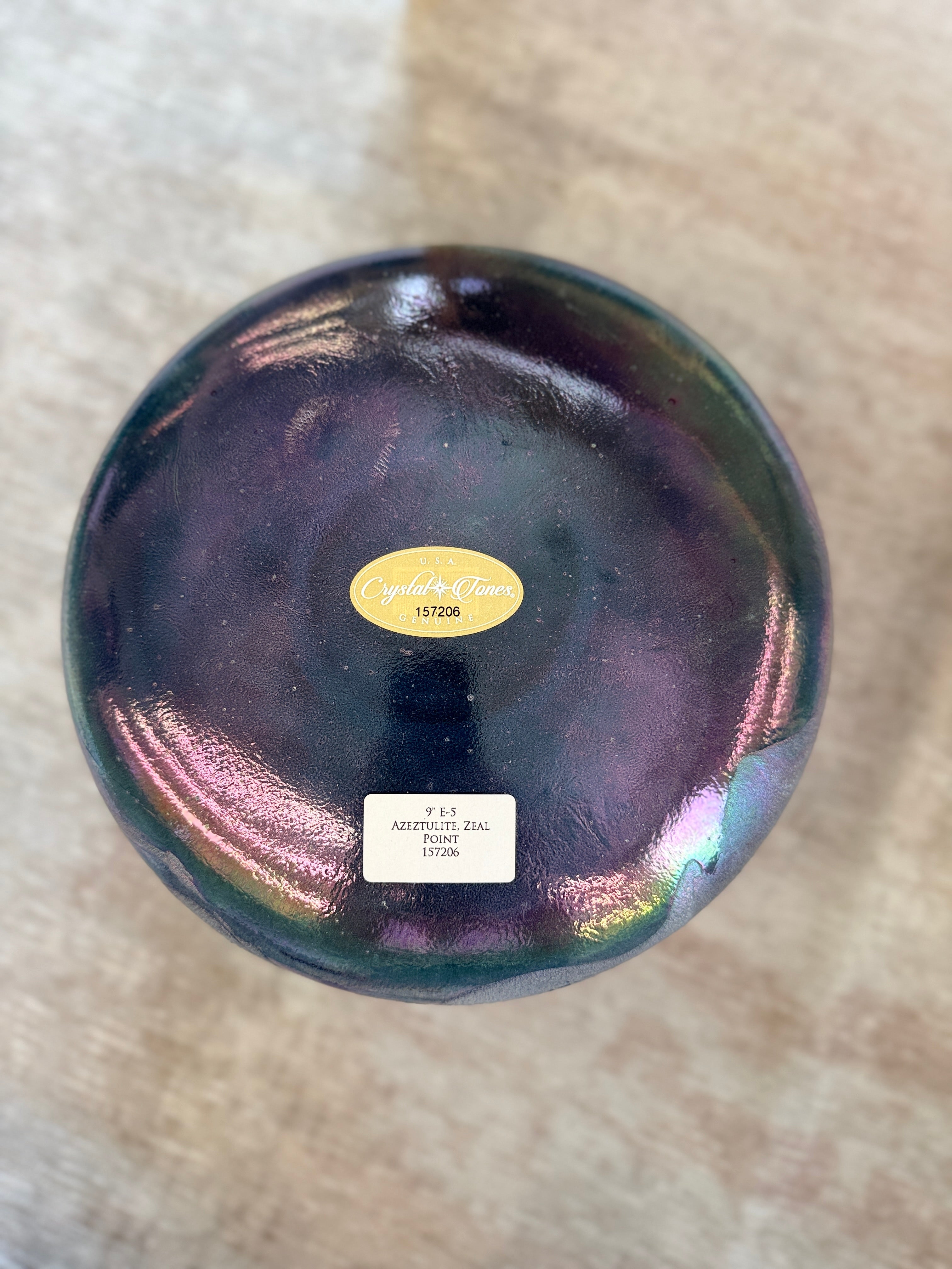 9" E-5 Azeztulite, Zeal Point 157206 Crystal Tones® Alchemy Crystal Bowl