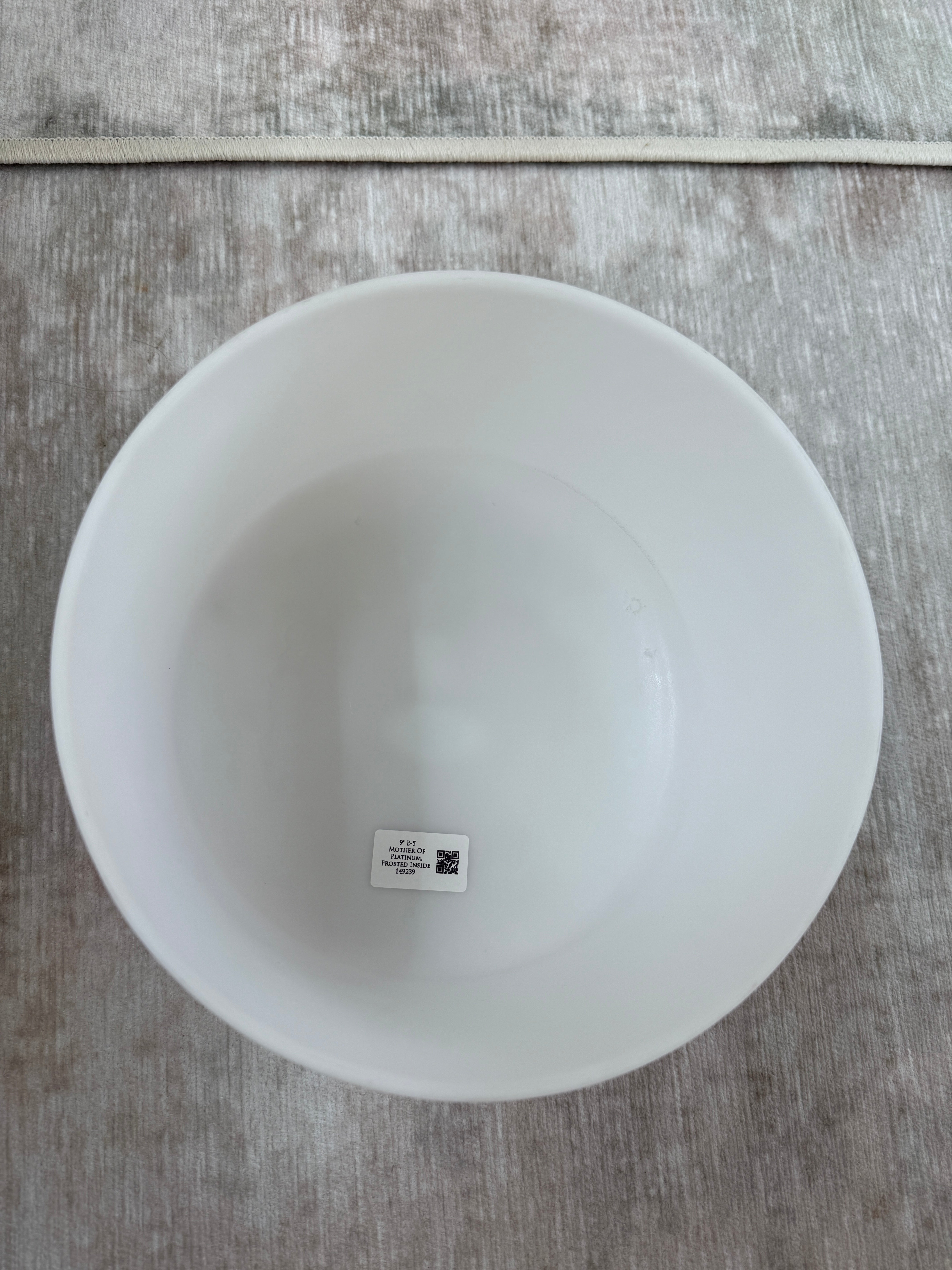 9" E-5 Mother of Platinum, Frosted Inside 149239 Crystal Tones® Alchemy Singing Bowl