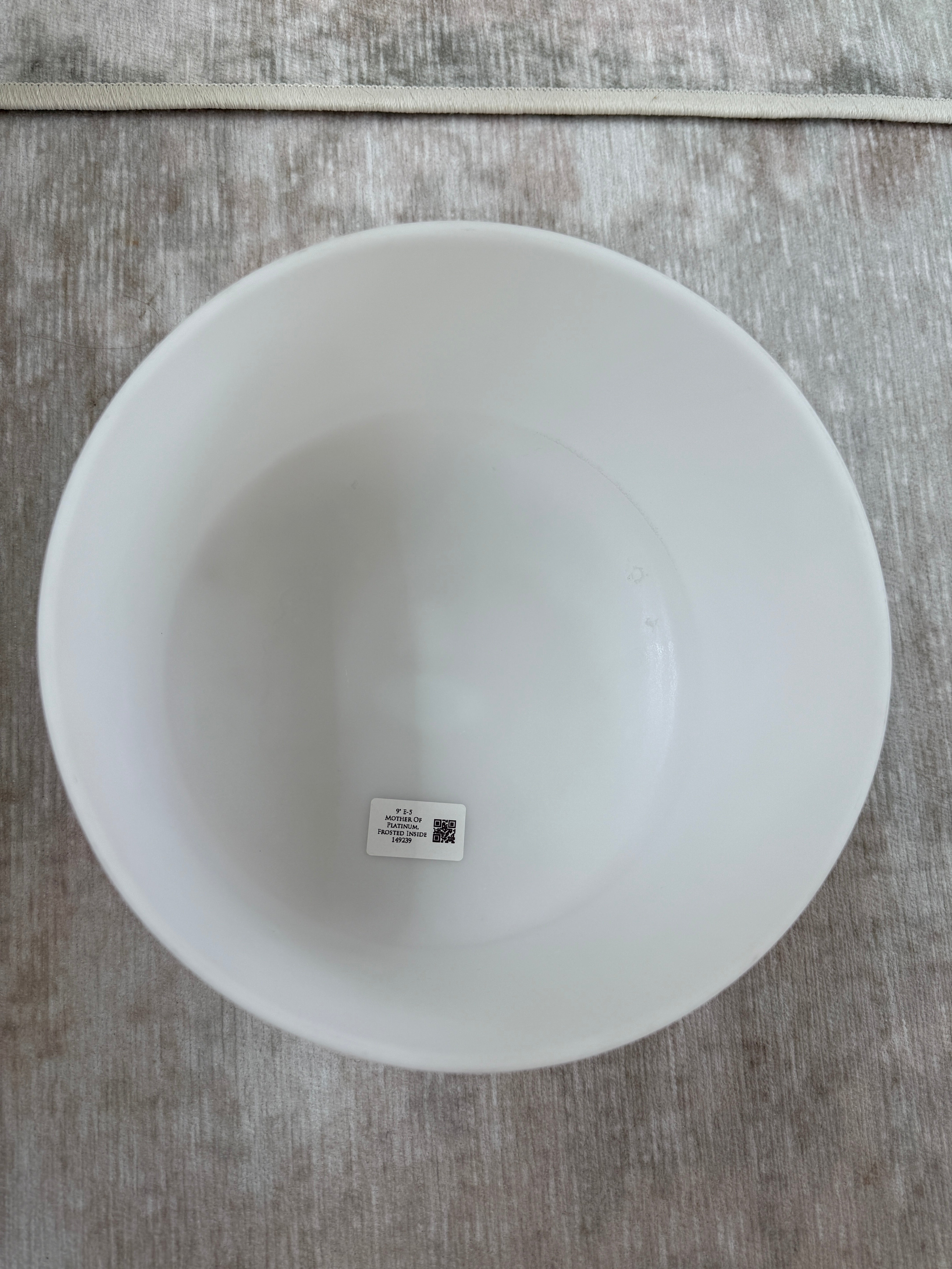 9" E-5 Mother of Platinum, Frosted Inside 149239 Crystal Tones® Alchemy Singing Bowl